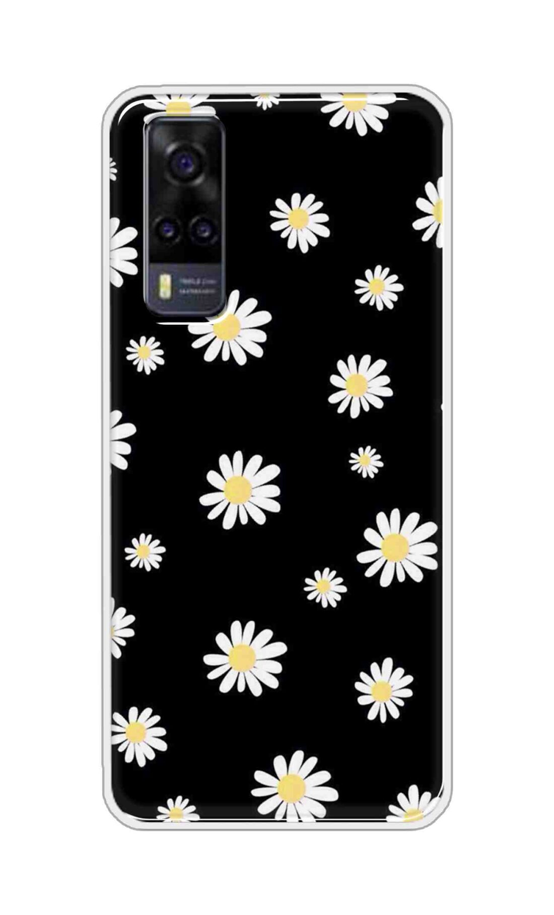 Coberta Back Cover For Vivo Y31 2021 Back Cover Stylish Case - Sun Flowers in Black Design D11094