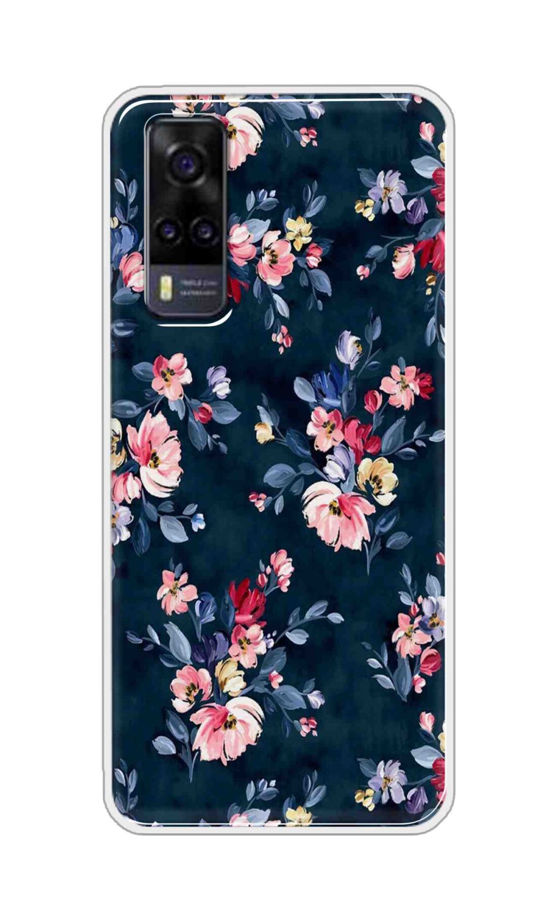 Coberta Back Cover For Vivo Y31 2021 Back Cover Stylish Case - Blue Floral Design D11648