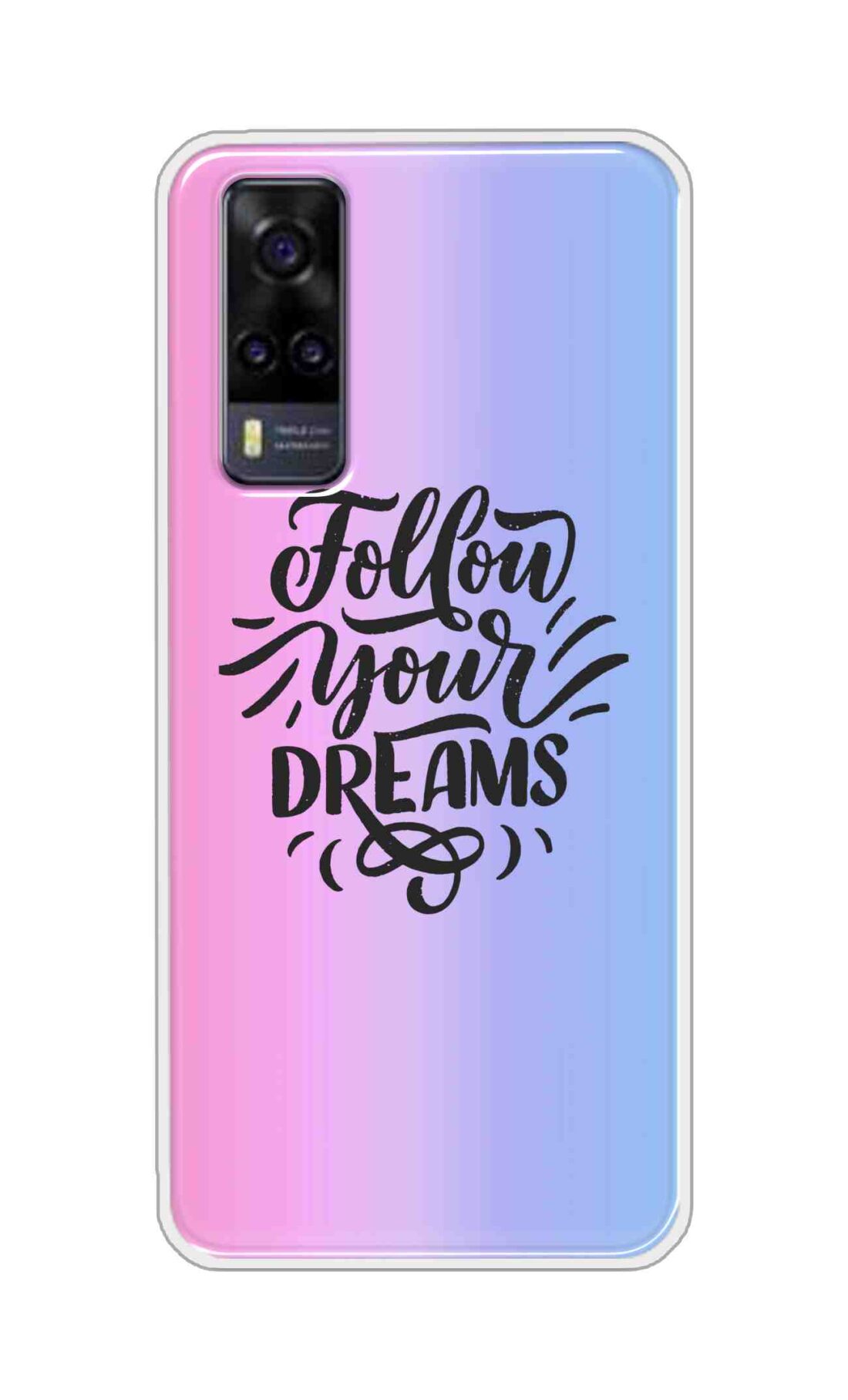 Coberta Back Cover For Vivo Y31 2021 Back Cover Stylish Case - Follow Your Dreams In Pink And Blue Design D16501