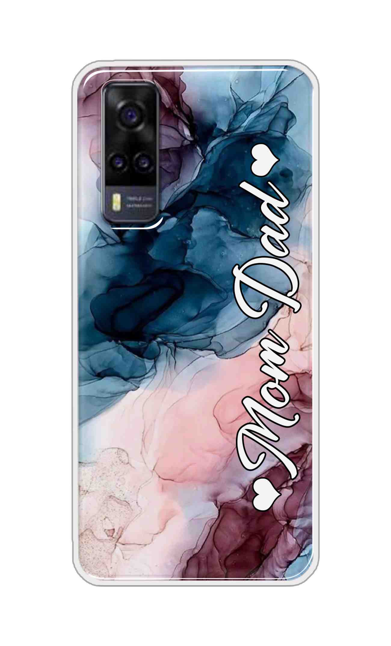 Coberta Back Cover For Vivo Y31 2021 Back Cover Stylish Case - Mom and Dad on Colourful Marble D16654