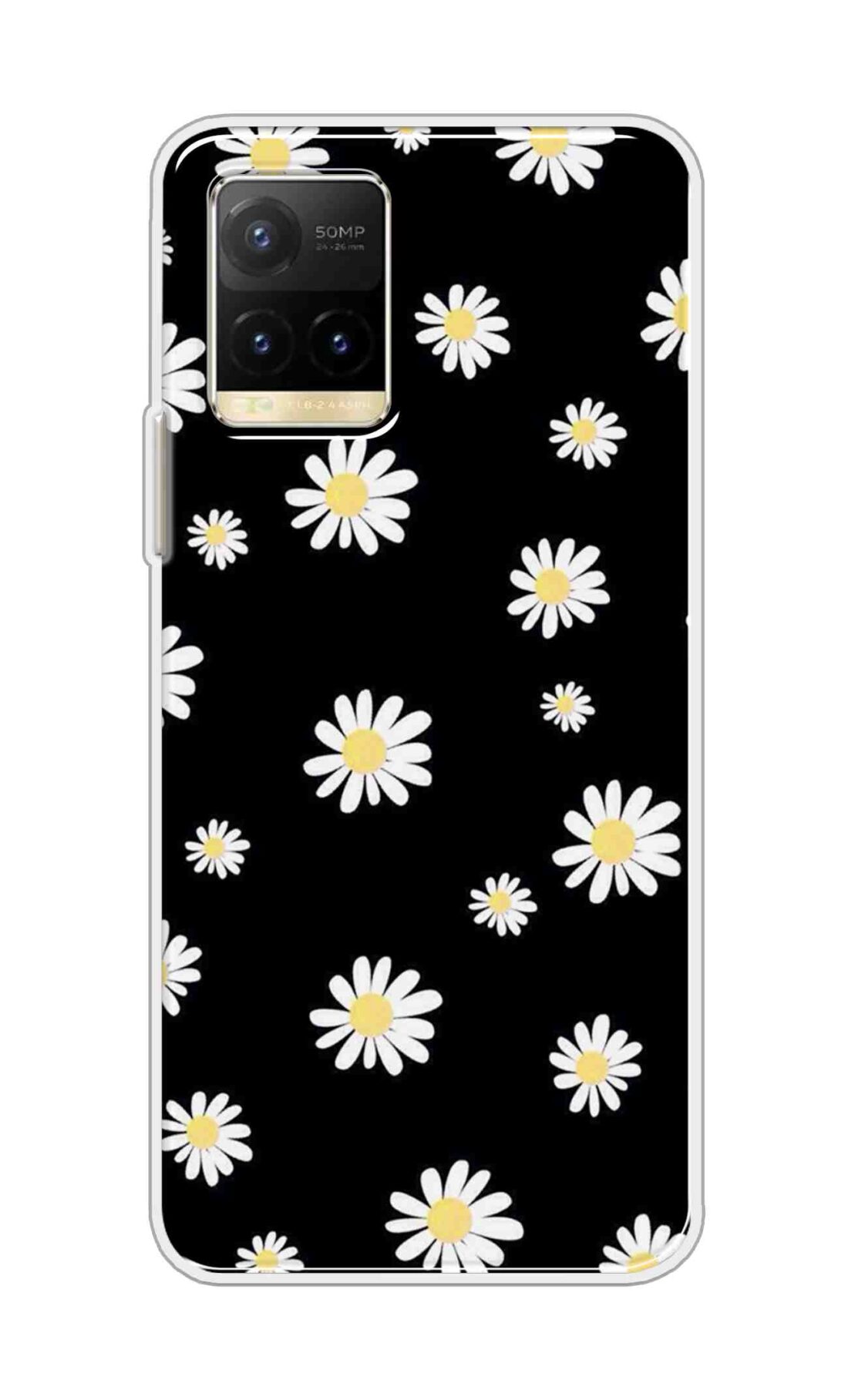 Coberta Back Cover For Vivo Y33T Back Cover Stylish Case - Sun Flowers in Black Design D11094