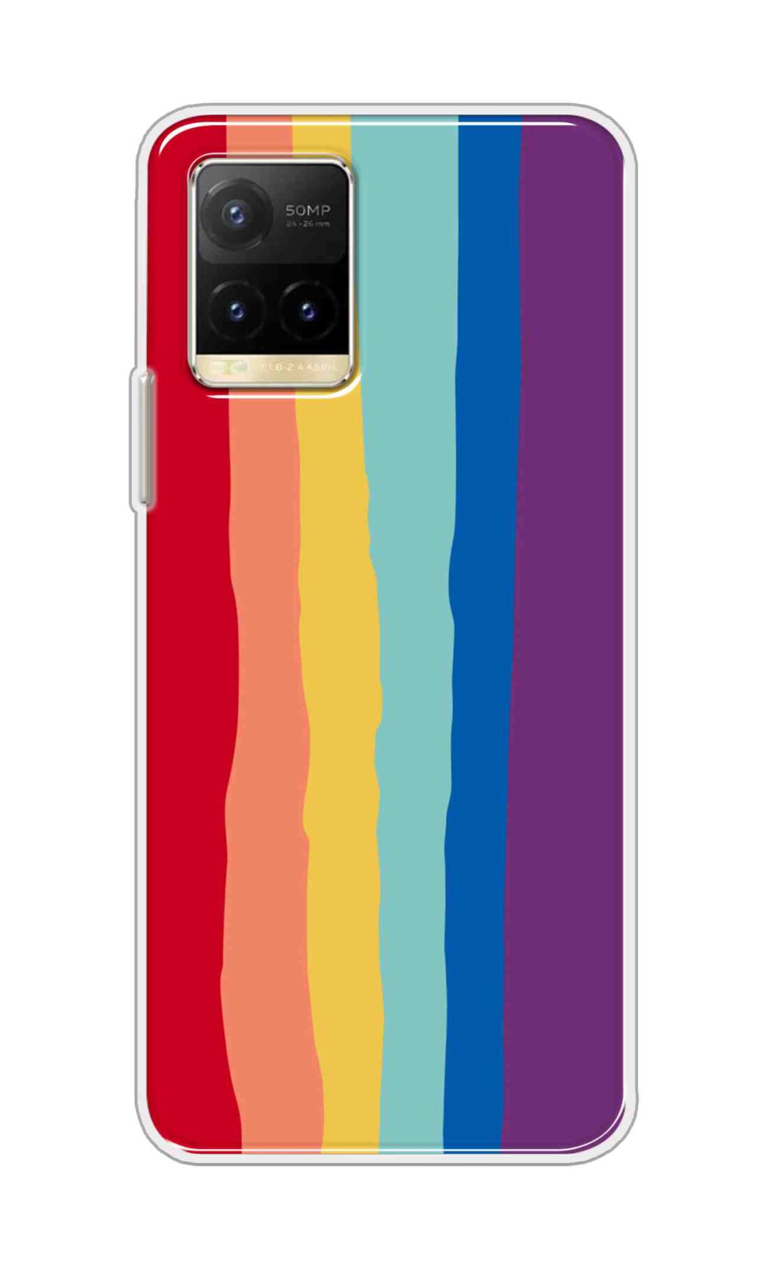Coberta Back Cover For Vivo Y33T Back Cover Stylish Case - Colourful Rainbow Design D13201