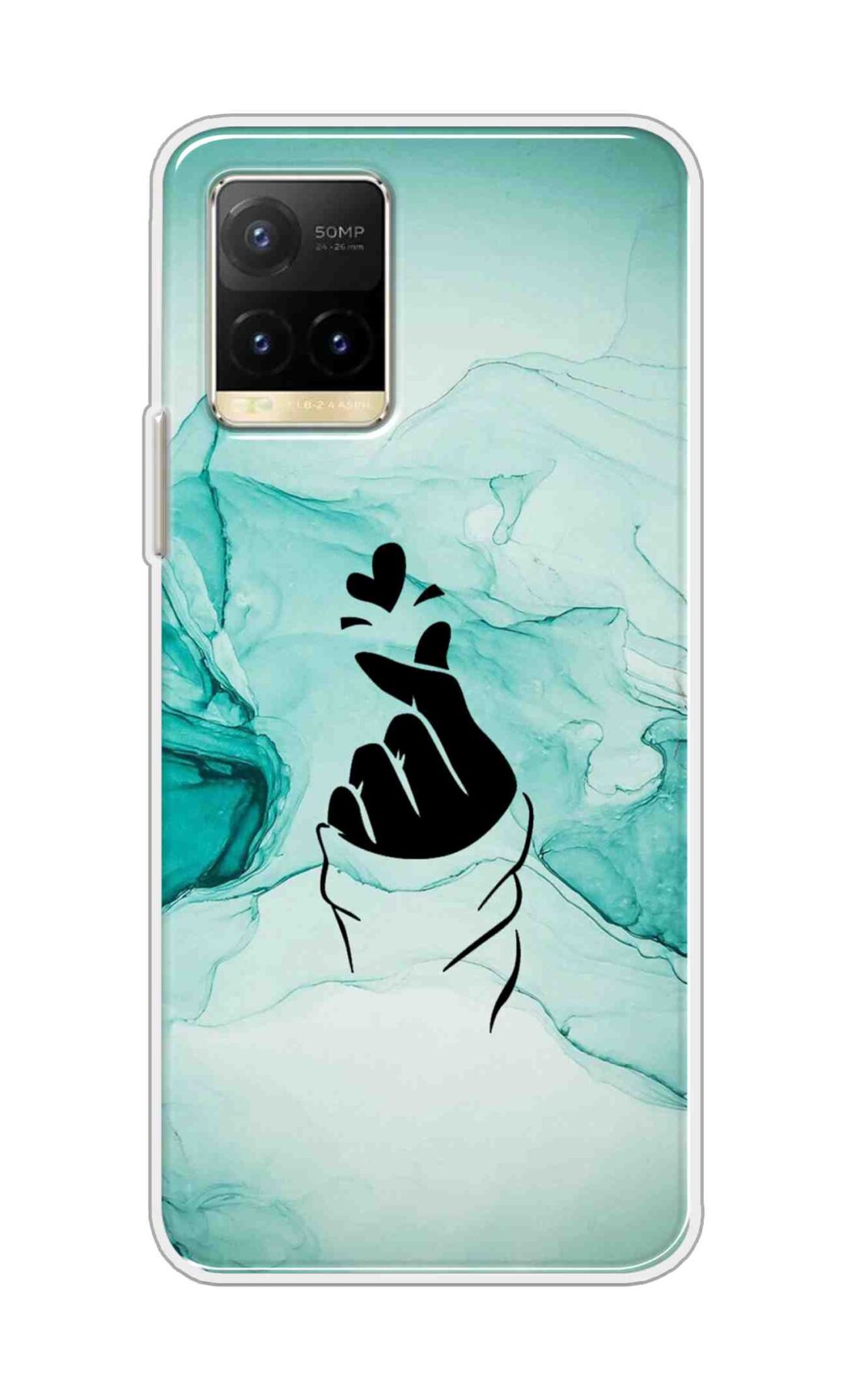 Coberta Back Cover For Vivo Y33T Back Cover Stylish Case - Korean Heart on Marble Design D14912