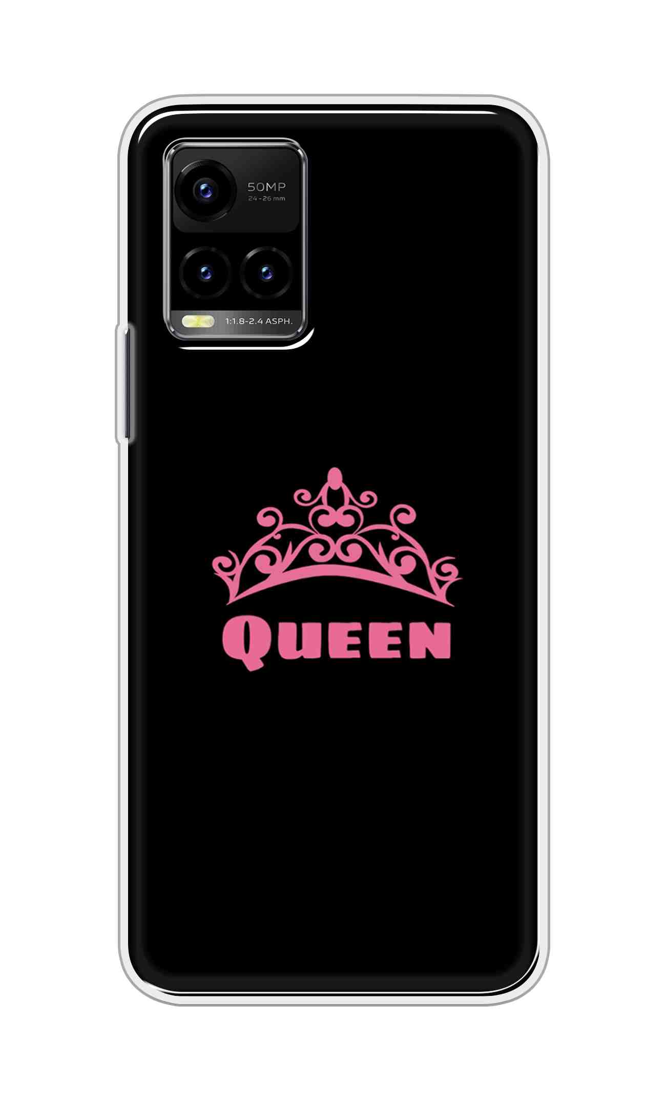 Coberta Back Cover For Vivo Y33s Back Cover Stylish Case - Queen Texts in Black Design D11091