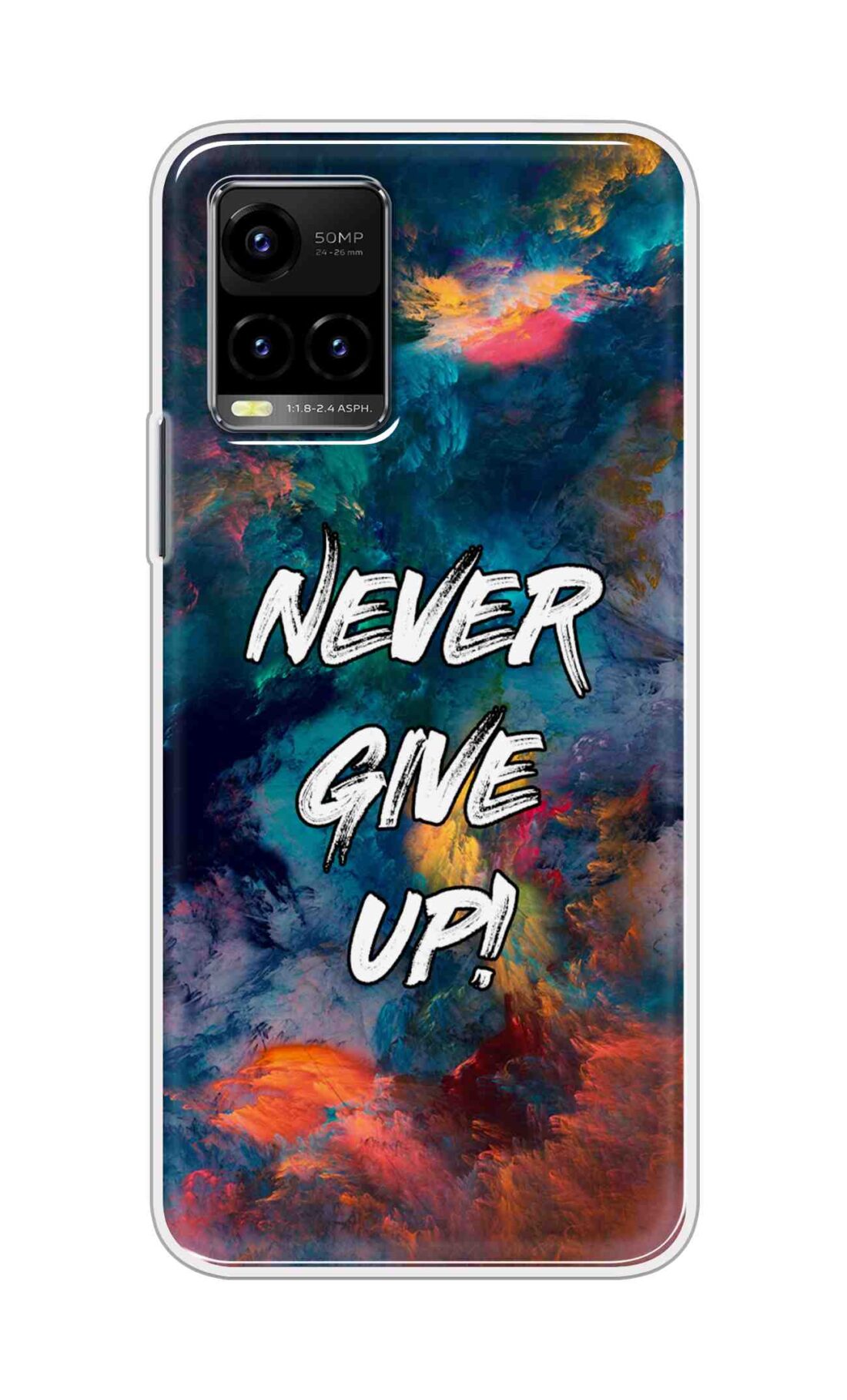 Coberta Back Cover For Vivo Y33s Back Cover Stylish Case - Never Give Up in Colour Storm Design D11928