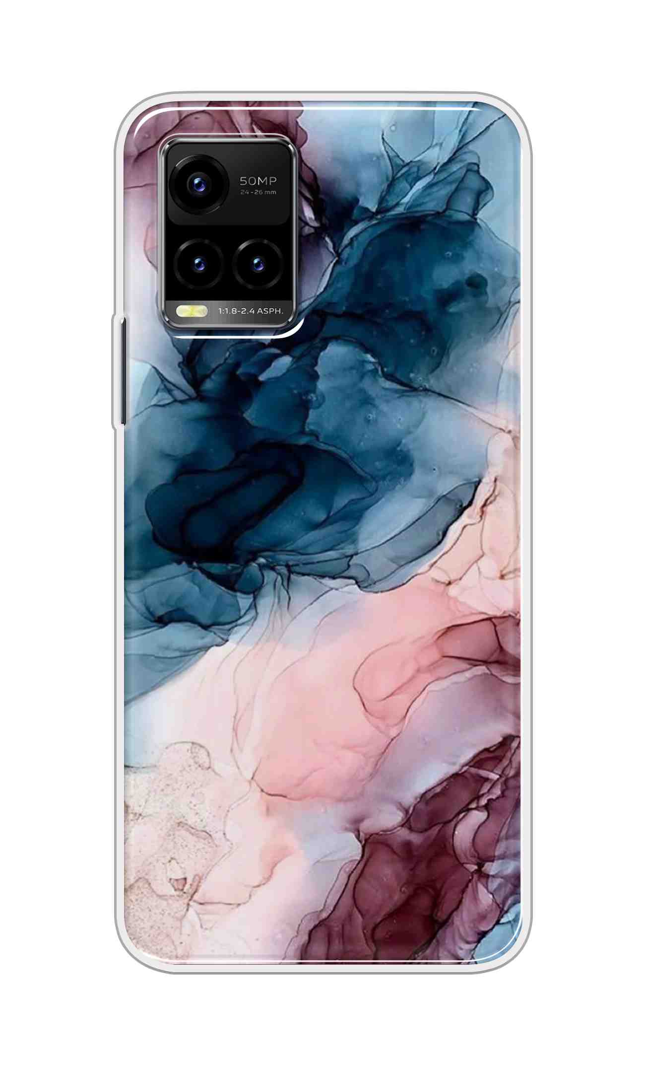 Coberta Back Cover For Vivo Y33s Back Cover Stylish Case - Colourful Marble Design D12694