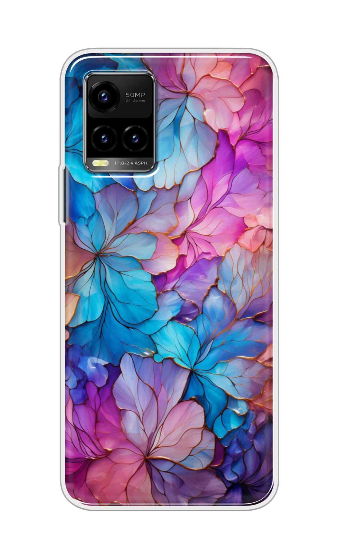 Coberta Back Cover For Vivo Y33s Back Cover Stylish Case - Multicolour Asthetic Flowers Design D16480