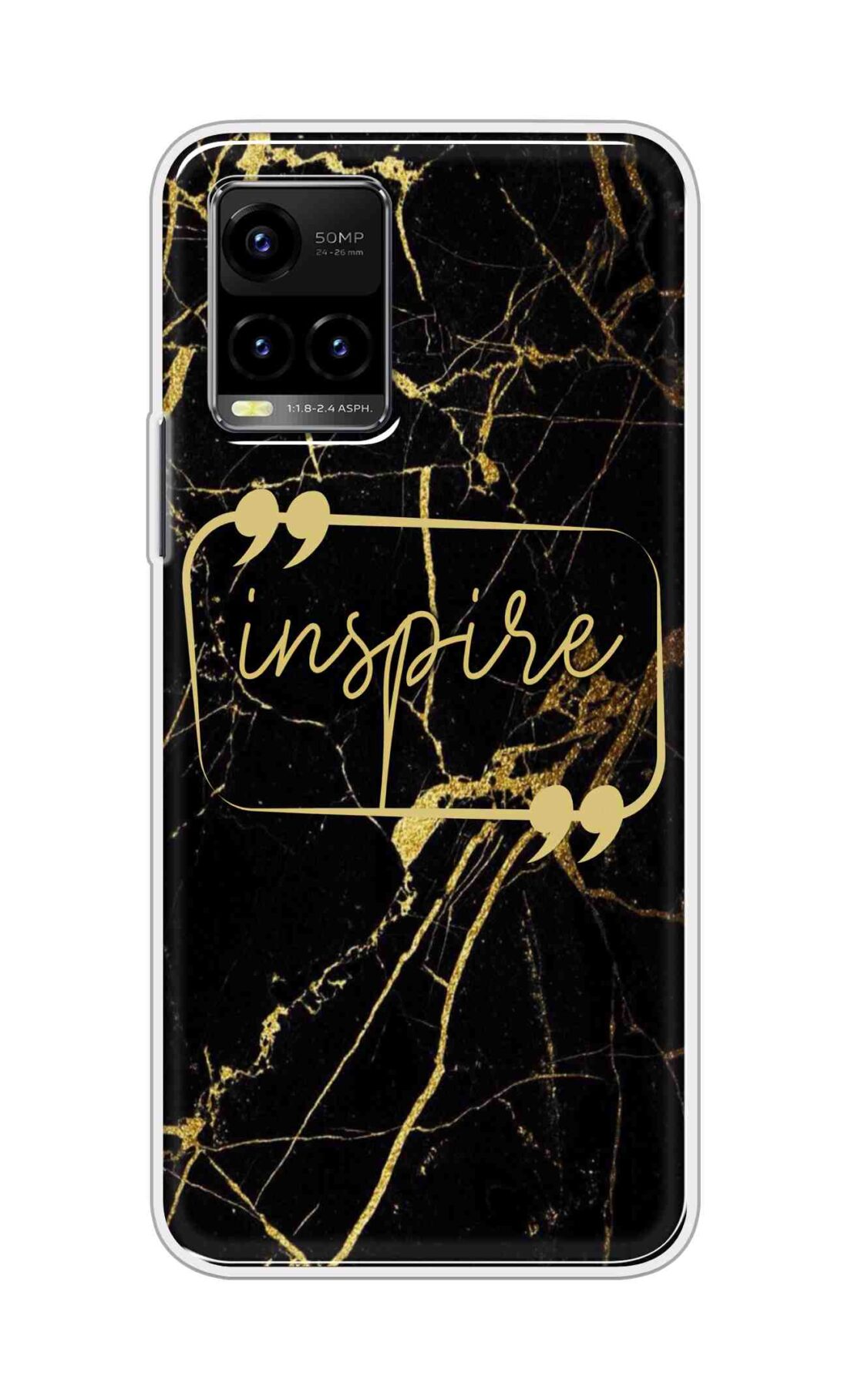 Coberta Back Cover For Vivo Y33s Back Cover Stylish Case - Inspire in Golden Marble Design D16509