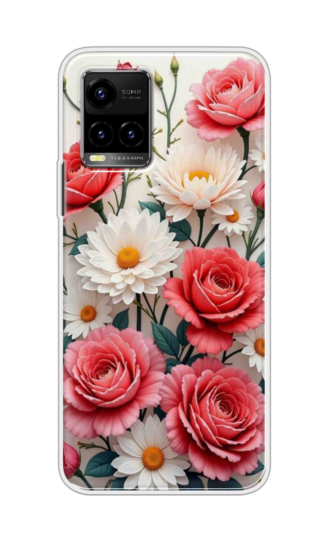 Coberta Back Cover For Vivo Y33s Back Cover Stylish Case - Sunflowers and Rose Design D16557
