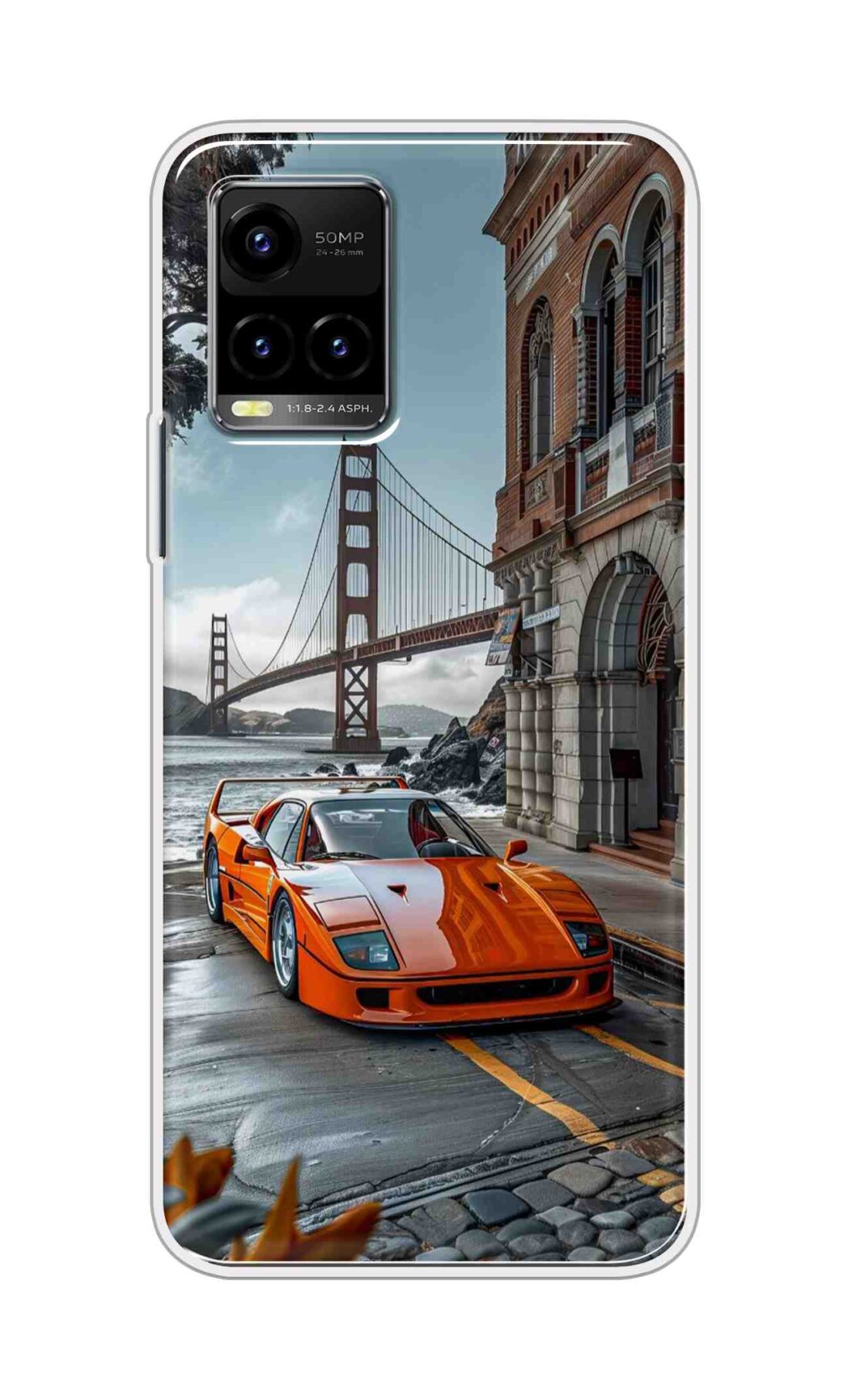 Coberta Back Cover For Vivo Y33s Back Cover Stylish Case - Modified Red Car Design D16592