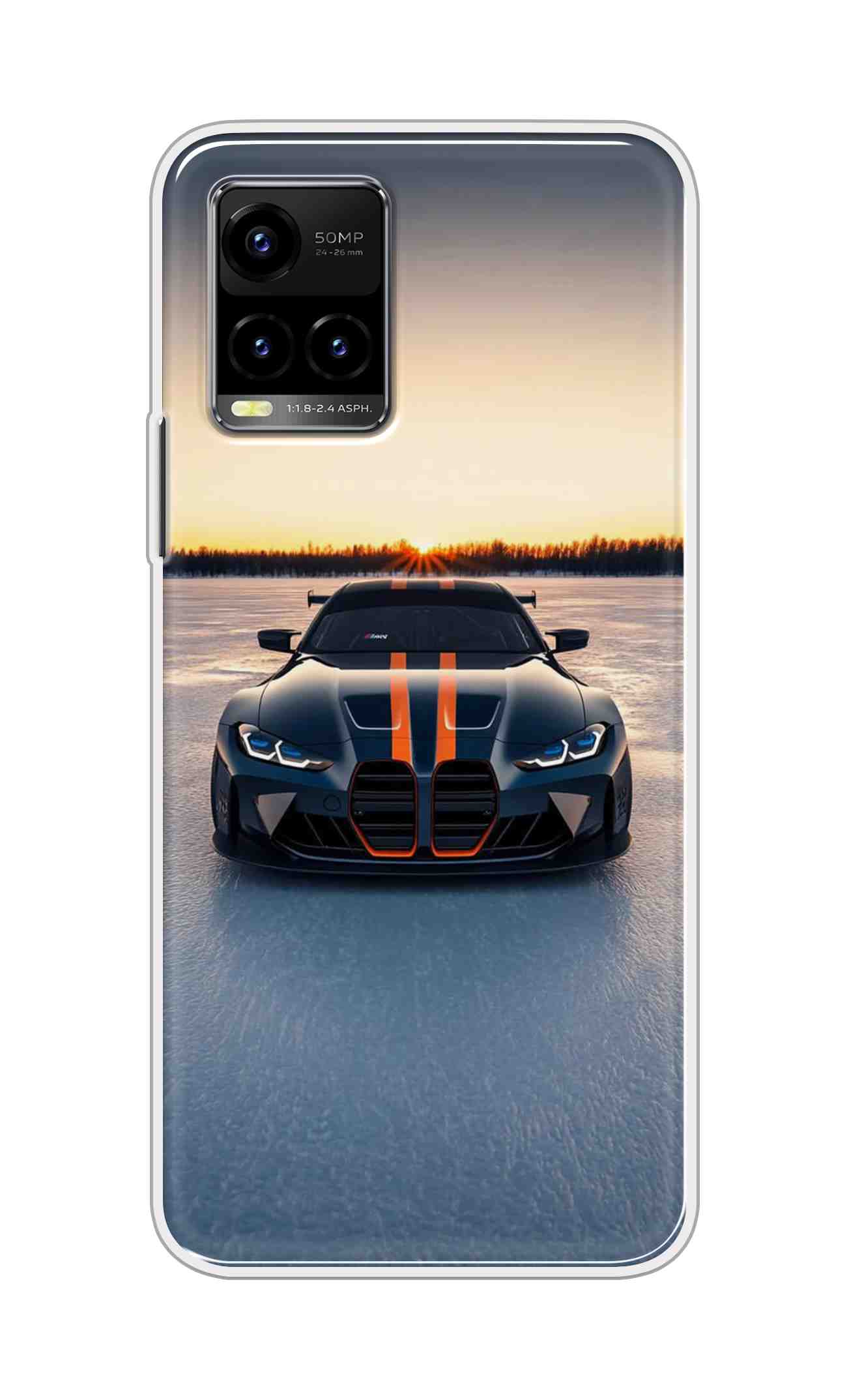 Coberta Back Cover For Vivo Y33s Back Cover Stylish Case - Black Car in Nature Design D16598