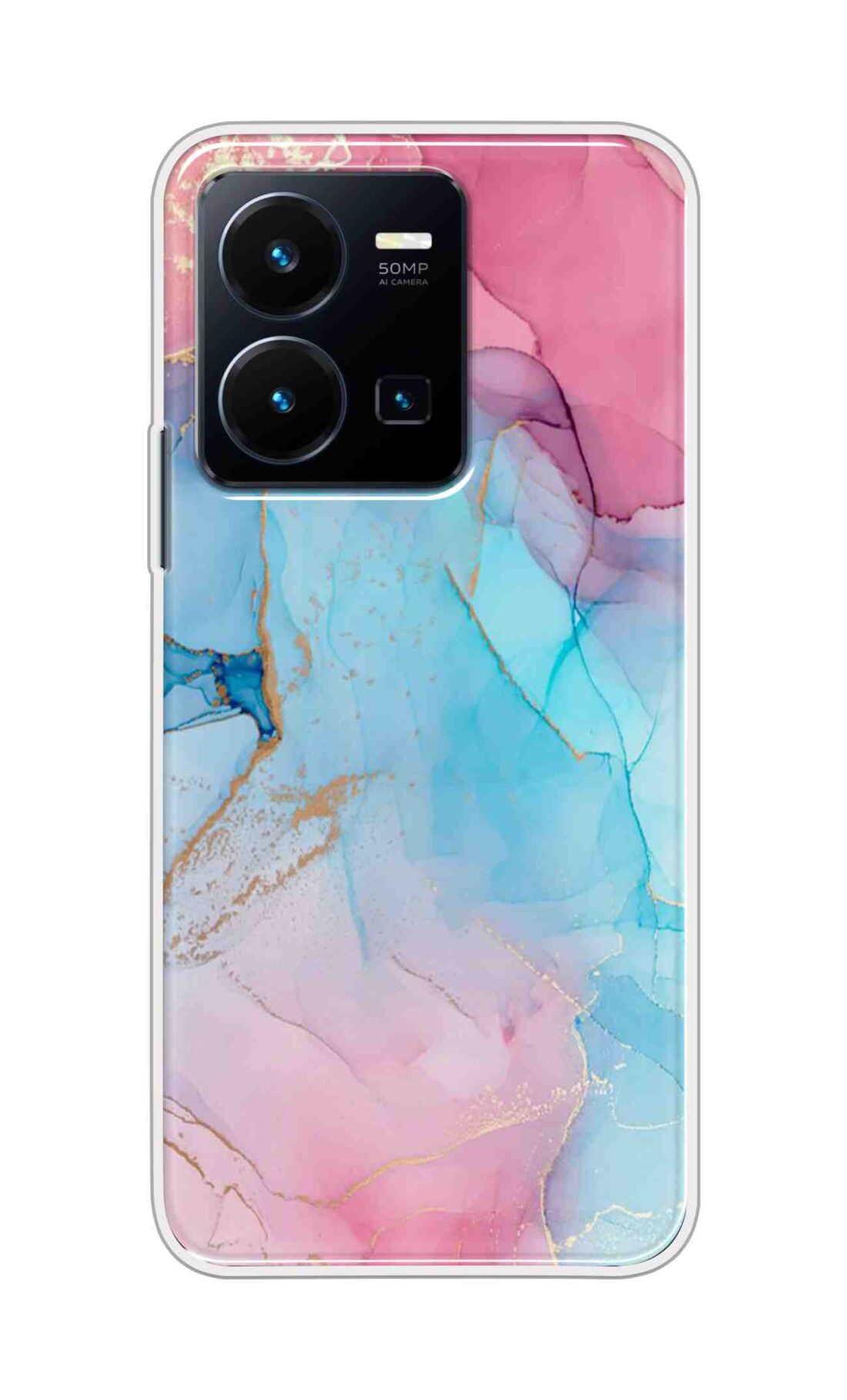 Coberta Back Cover For Vivo Y35 2022 Back Cover Stylish Case - New Pink Marble Design D13670