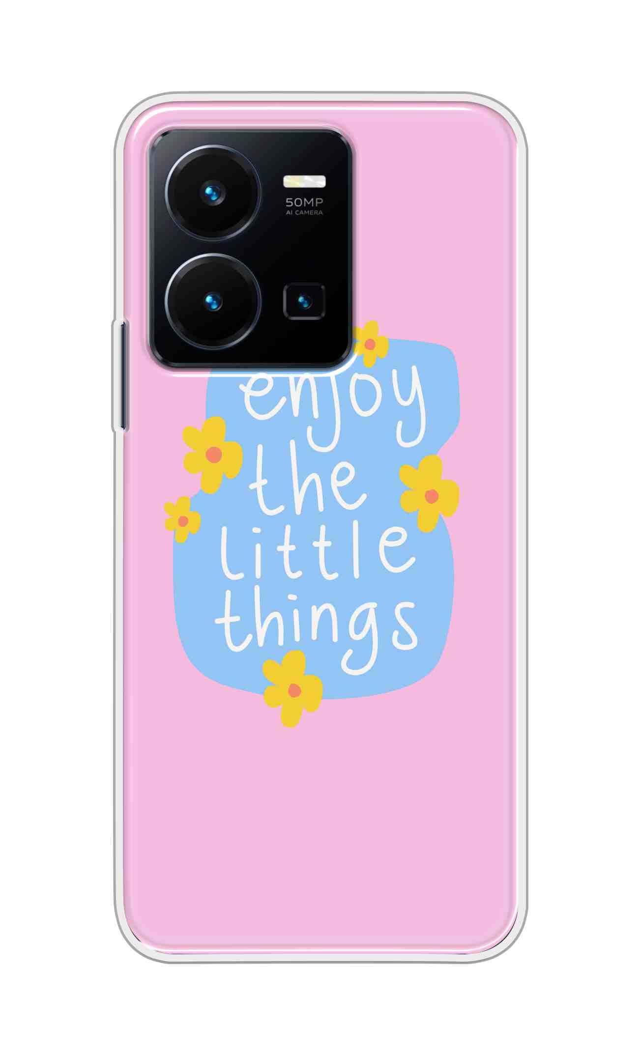 Coberta Back Cover For Vivo Y35 2022 Back Cover Stylish Case - Enjoy the Little Things in Pink Design D16504