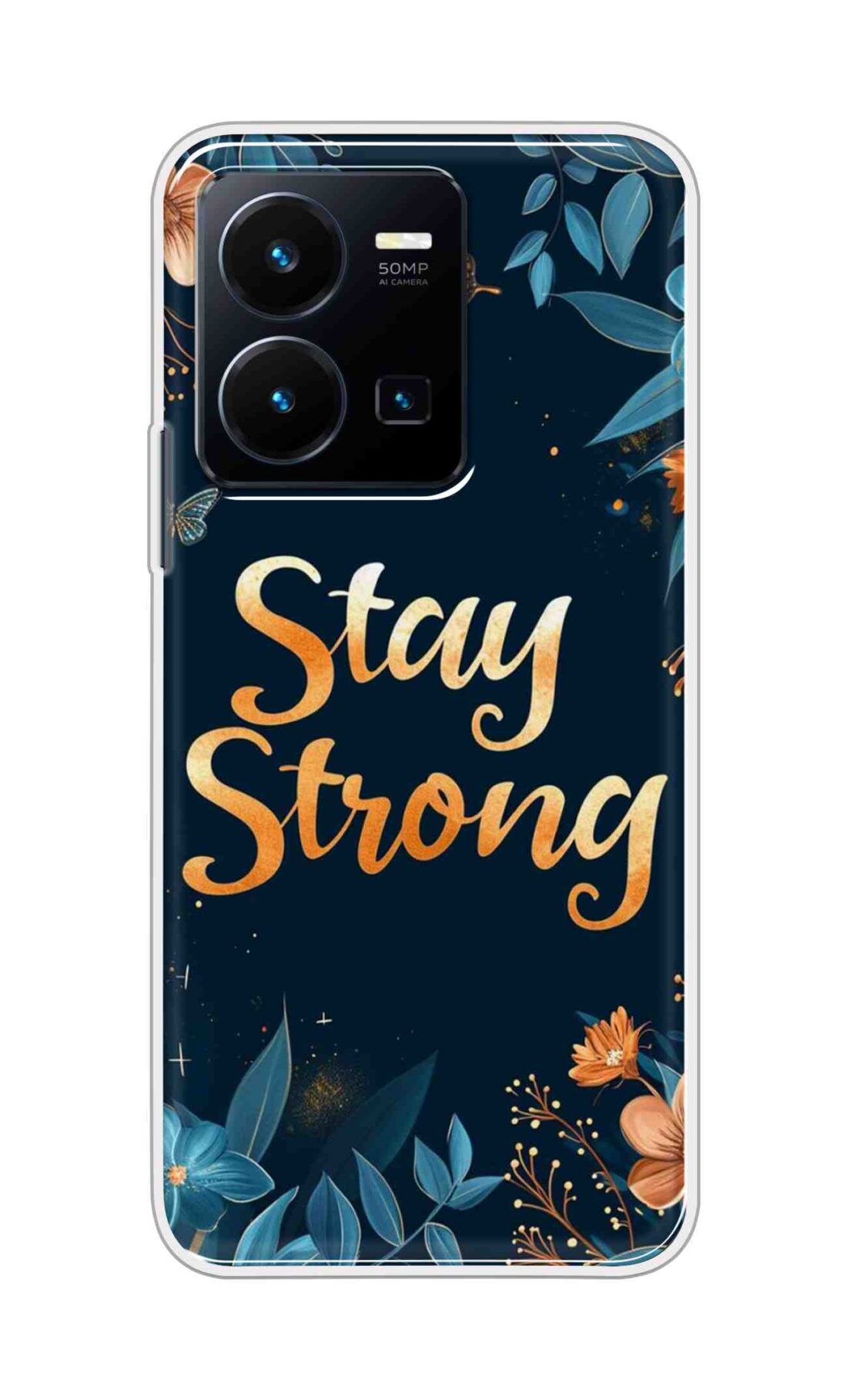 Coberta Back Cover For Vivo Y35 2022 Back Cover Stylish Case - Stay Strong with Flowers Design D16514