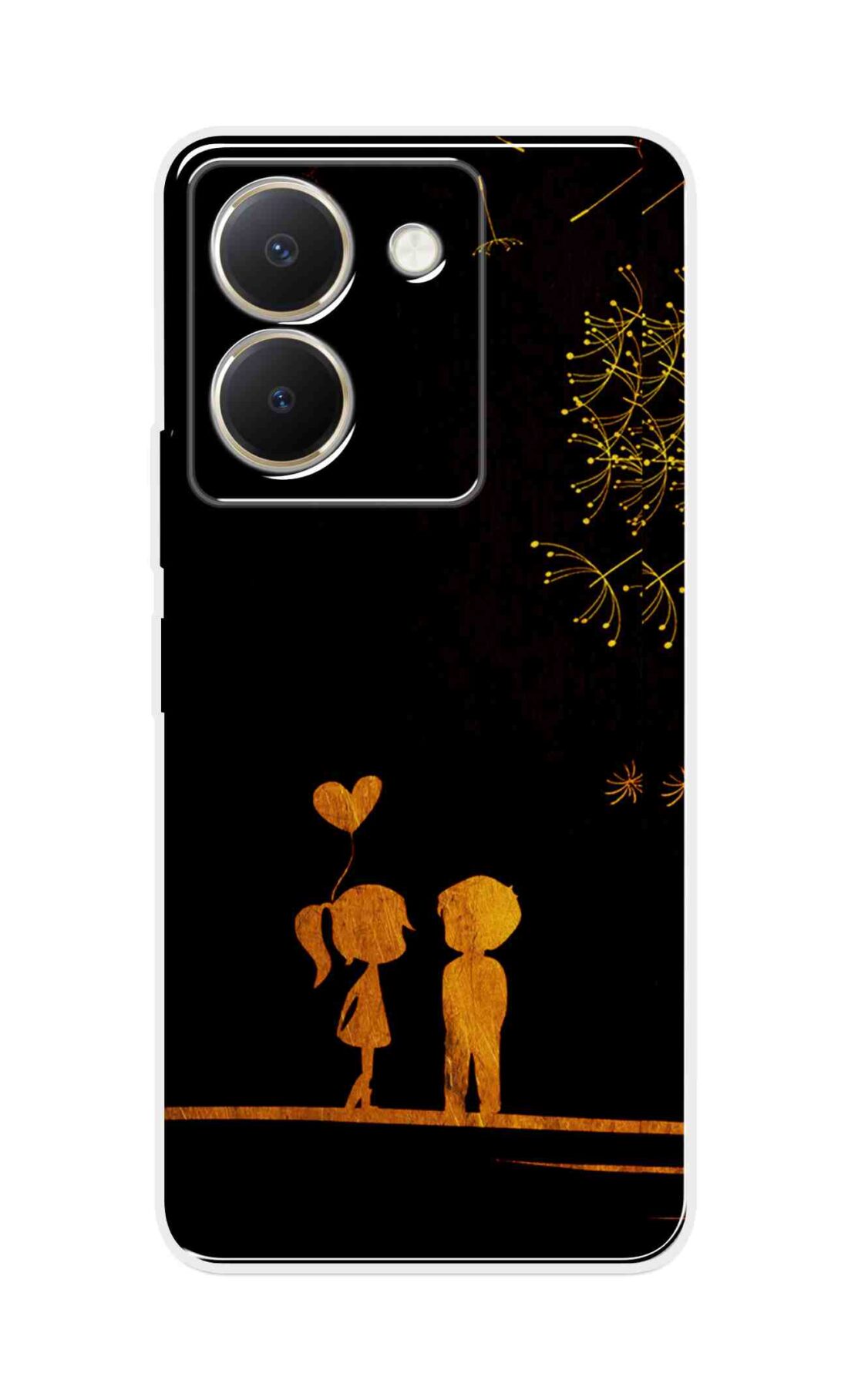 Coberta Back Cover For Vivo Y36 Back Cover Stylish Case - Girl and Boy Love in Black Design D11017