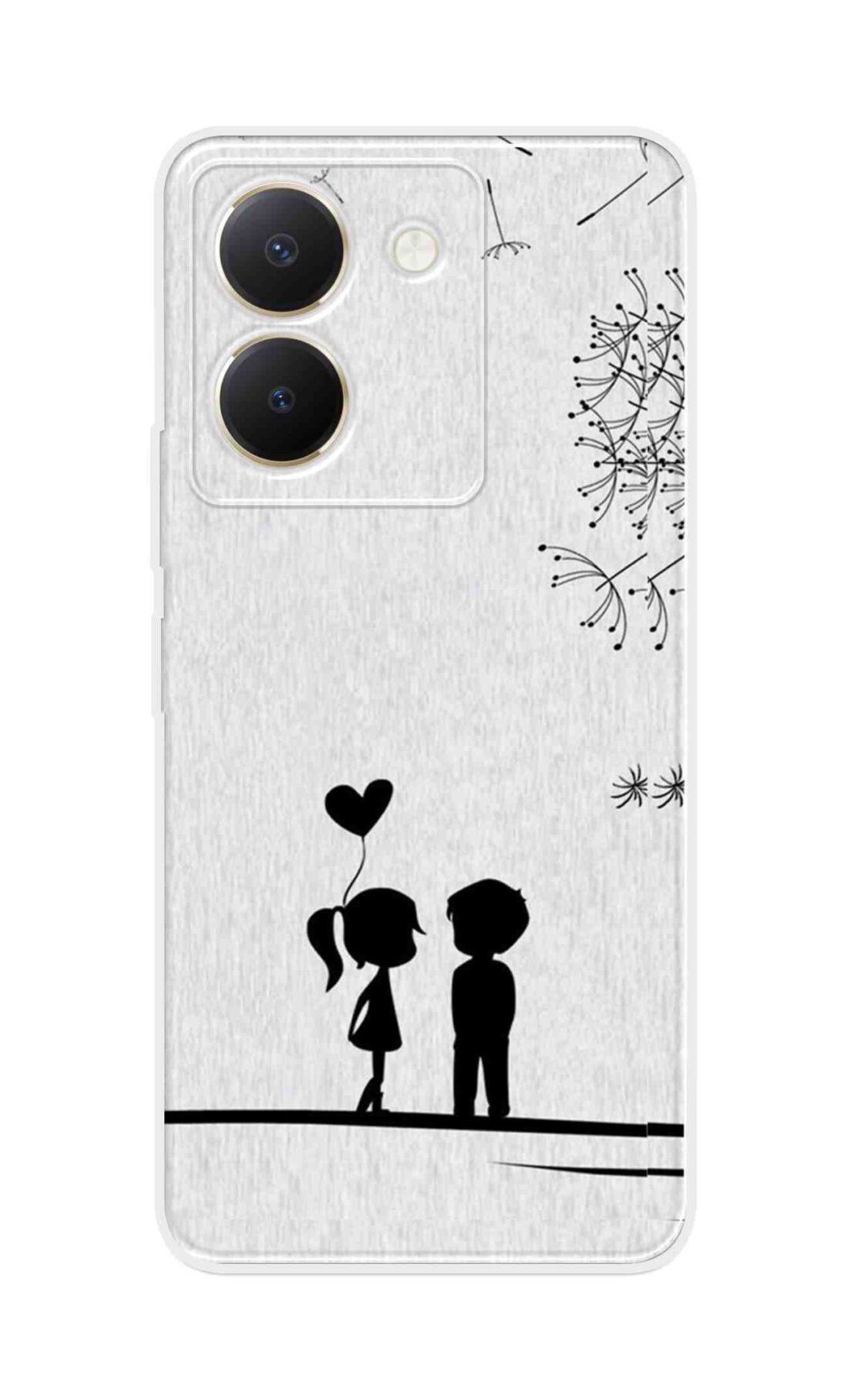 Coberta Back Cover For Vivo Y36 Back Cover Stylish Case - Girl and Boy Love in White Design D11018