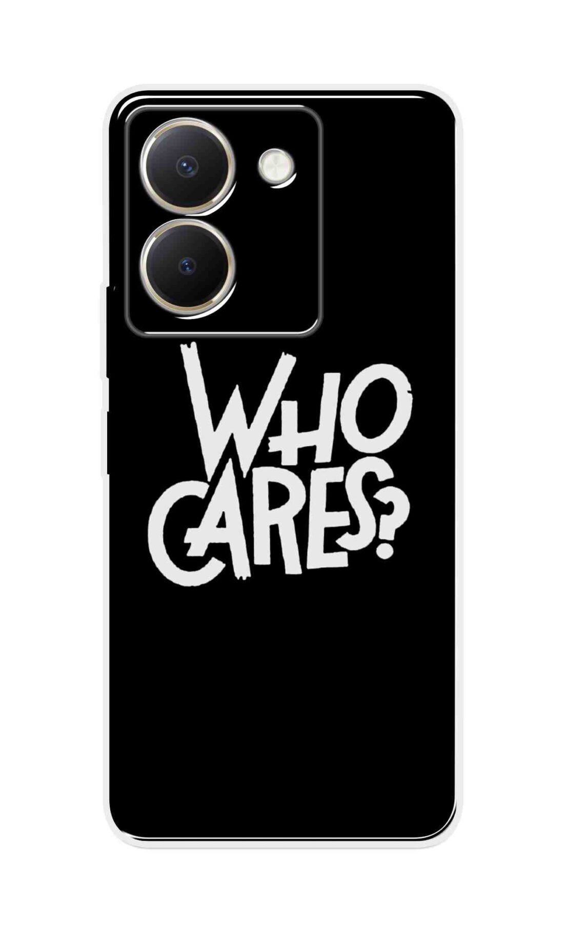 Coberta Back Cover For Vivo Y36 Back Cover Stylish Case - Who Cares Texts in Black Design D11066