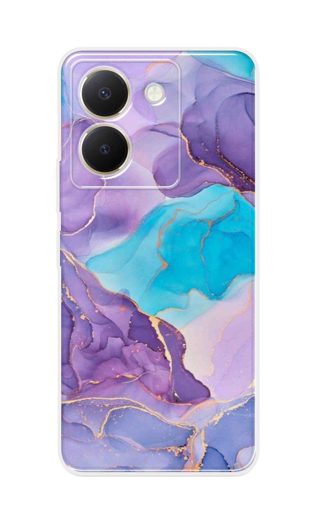 Coberta Back Cover For Vivo Y36 Back Cover Stylish Case - Purple and Blue Marble Design D16216