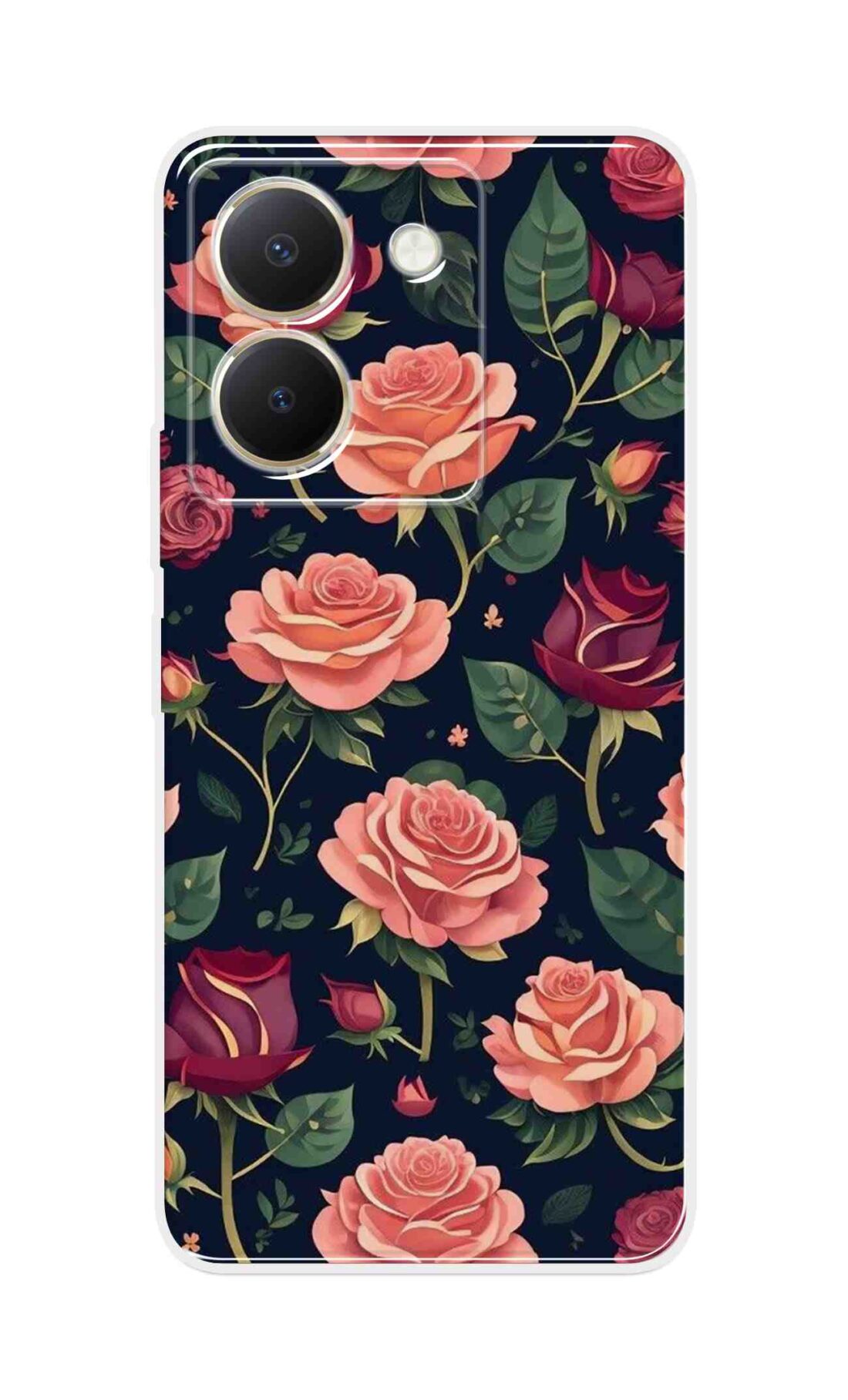 Coberta Back Cover For Vivo Y36 Back Cover Stylish Case - Pink and Red Rose Design D16271