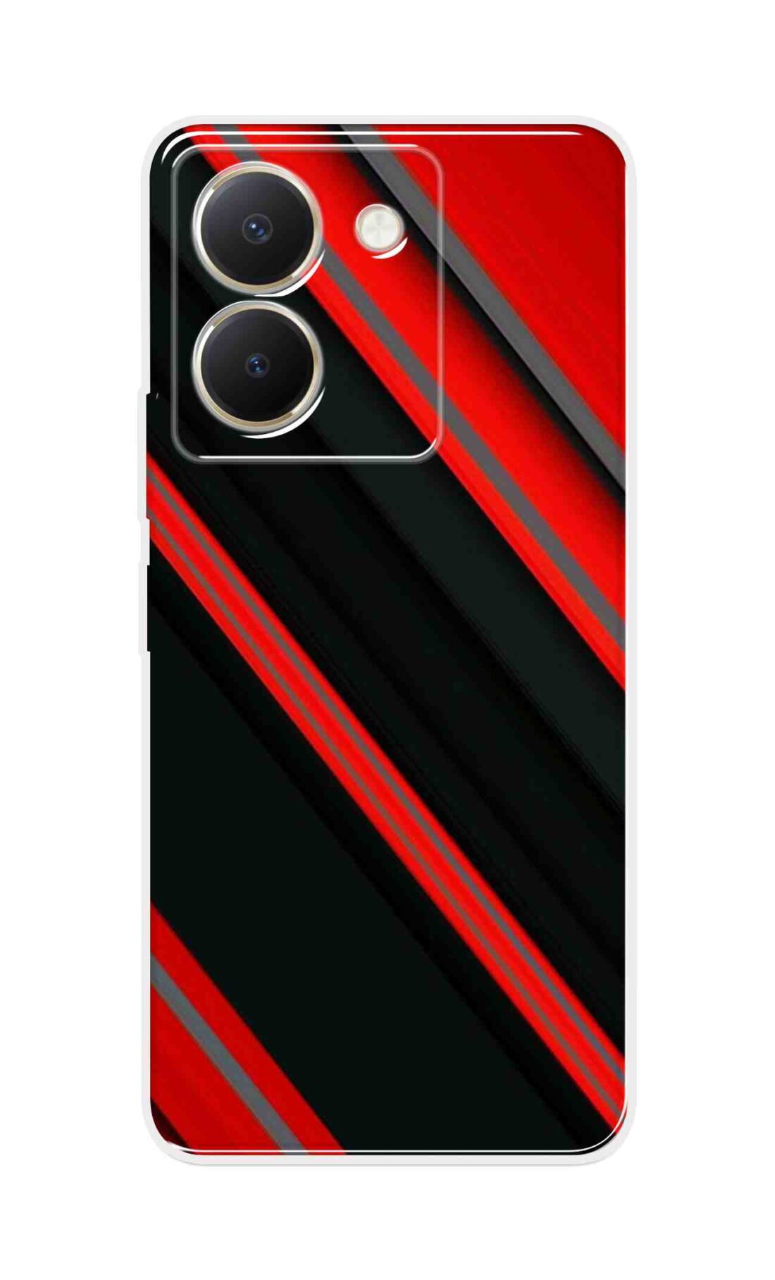 Coberta Back Cover For Vivo Y36 Back Cover Stylish Case - Red and Black 3D Pattern Design D16461