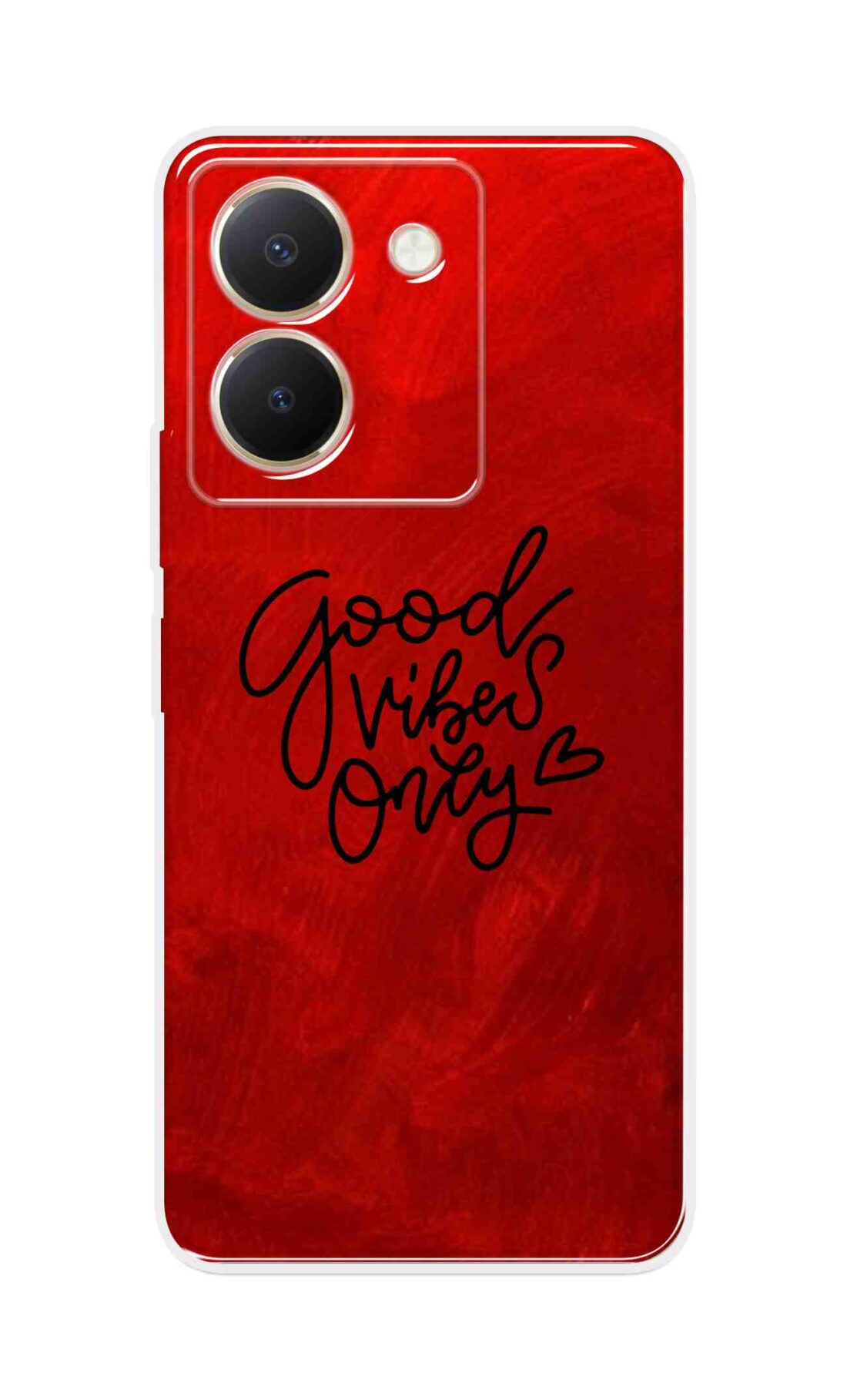 Coberta Back Cover For Vivo Y36 Back Cover Stylish Case - Good Vibes Only in Red Design D16507