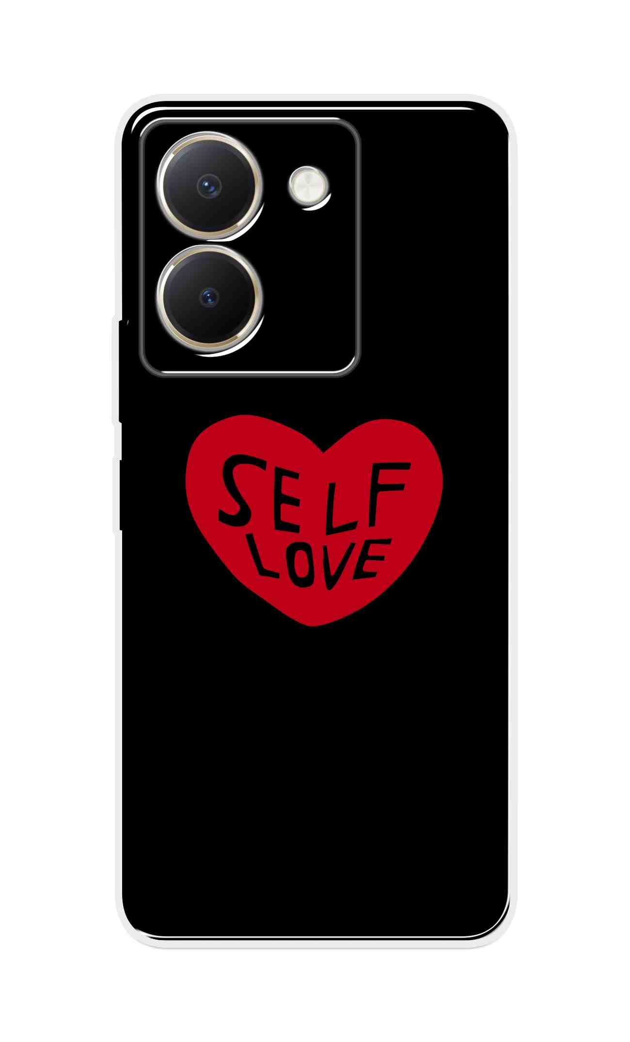 Coberta Back Cover For Vivo Y36 Back Cover Stylish Case - Self Love Heart in Black Design D16516