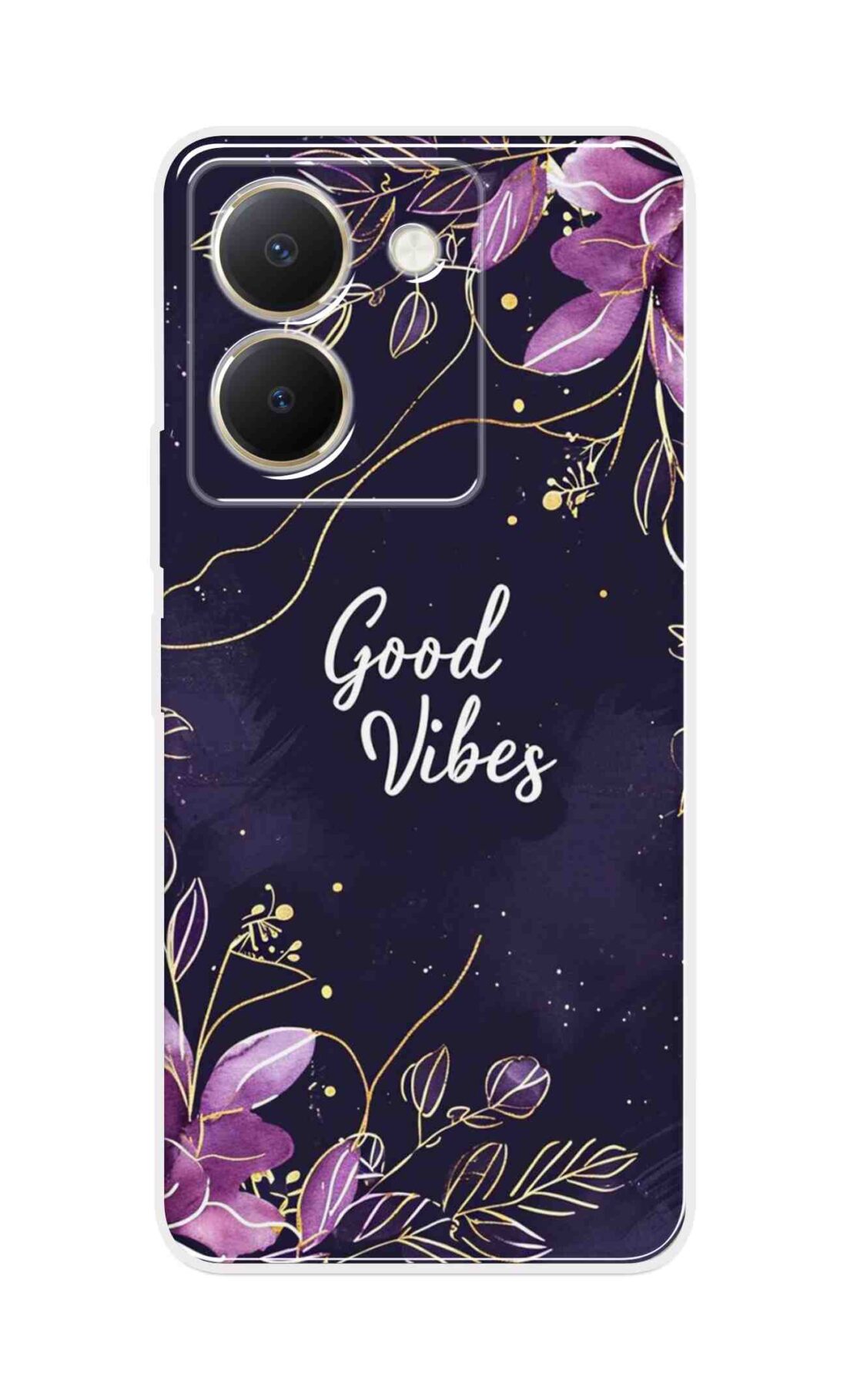 Coberta Back Cover For Vivo Y36 Back Cover Stylish Case - Good Vibes in Flowers Design D16517
