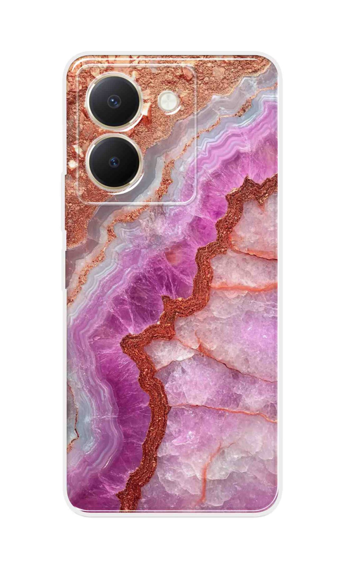 Coberta Back Cover For Vivo Y36 Back Cover Stylish Case - Multicolour Marble Design D16532