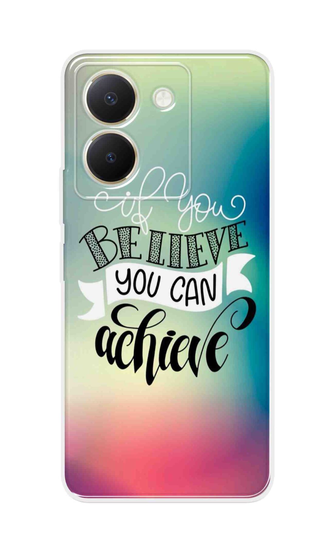 Coberta Back Cover For Vivo Y36 Back Cover Stylish Case - If You Believe You Can Achieve Text Design D16554