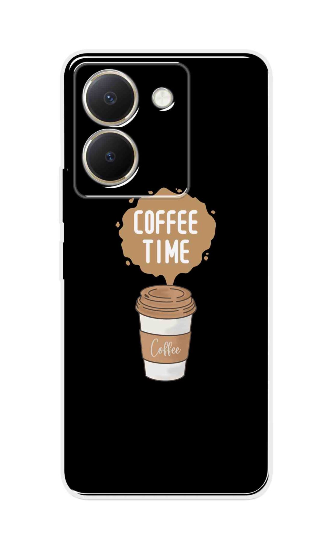 Coberta Back Cover For Vivo Y36 Back Cover Stylish Case - Coffee Time in Black Design D16647