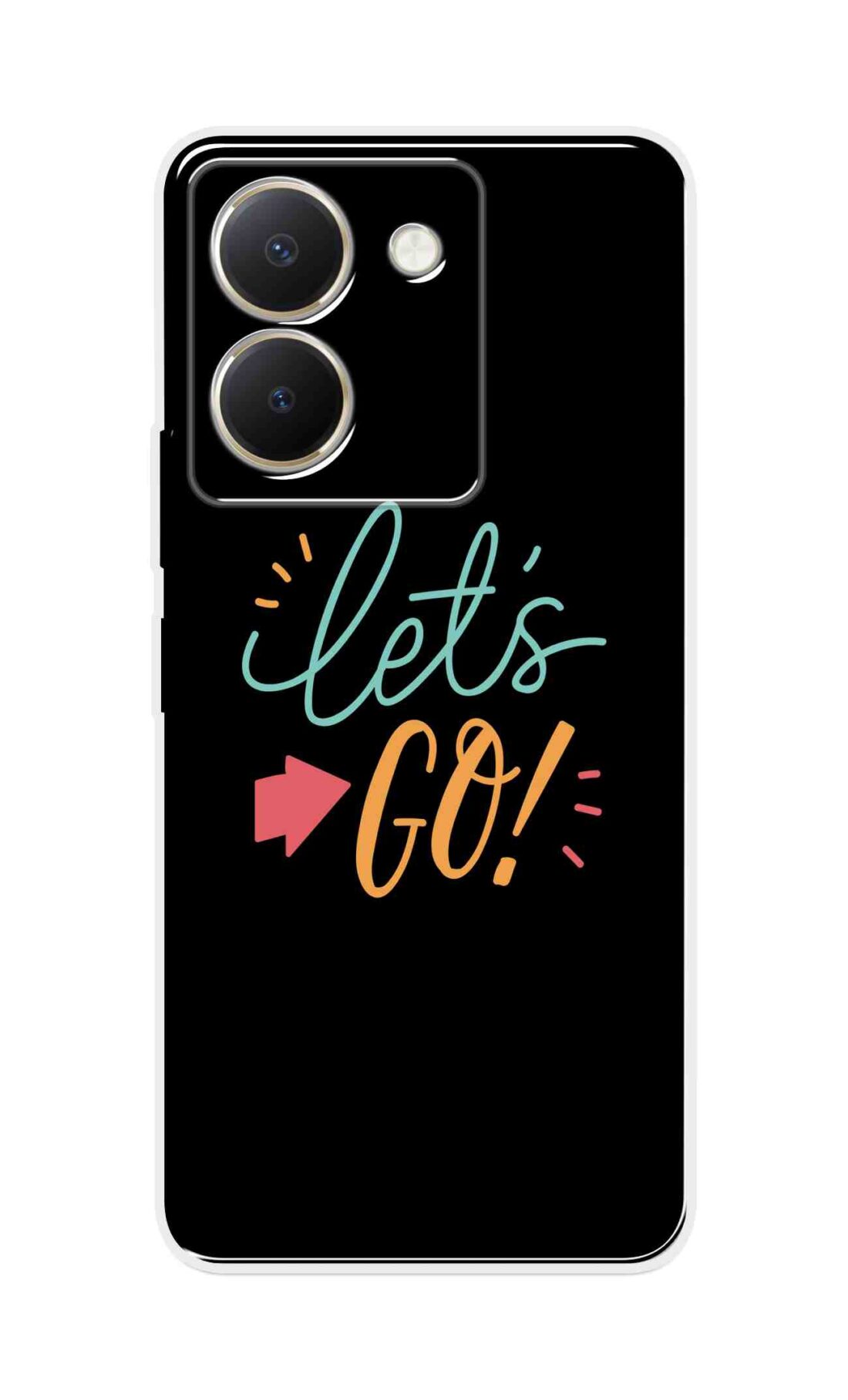 Coberta Back Cover For Vivo Y36 Back Cover Stylish Case - Lets Go in Black Design Design D16650