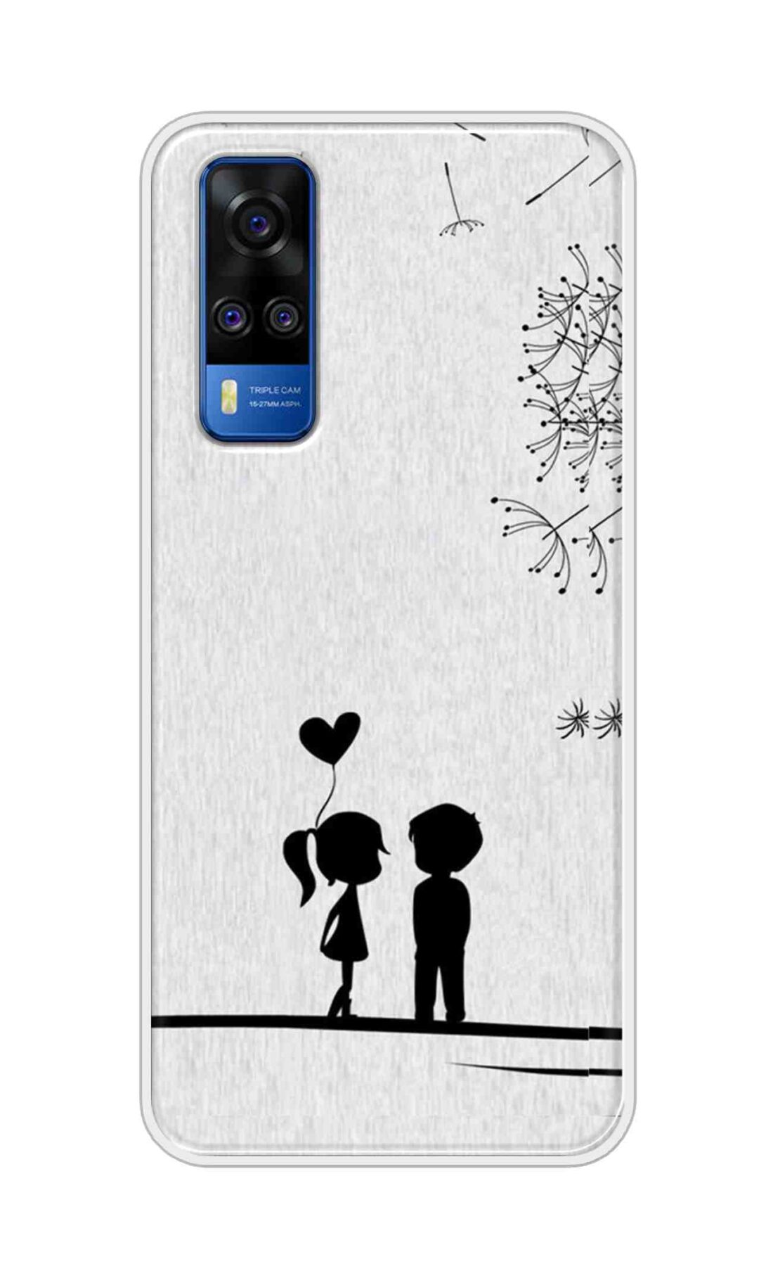 Coberta Back Cover For Vivo Y51 2020 Back Cover Stylish Case - Girl and Boy Love in White Design D11018