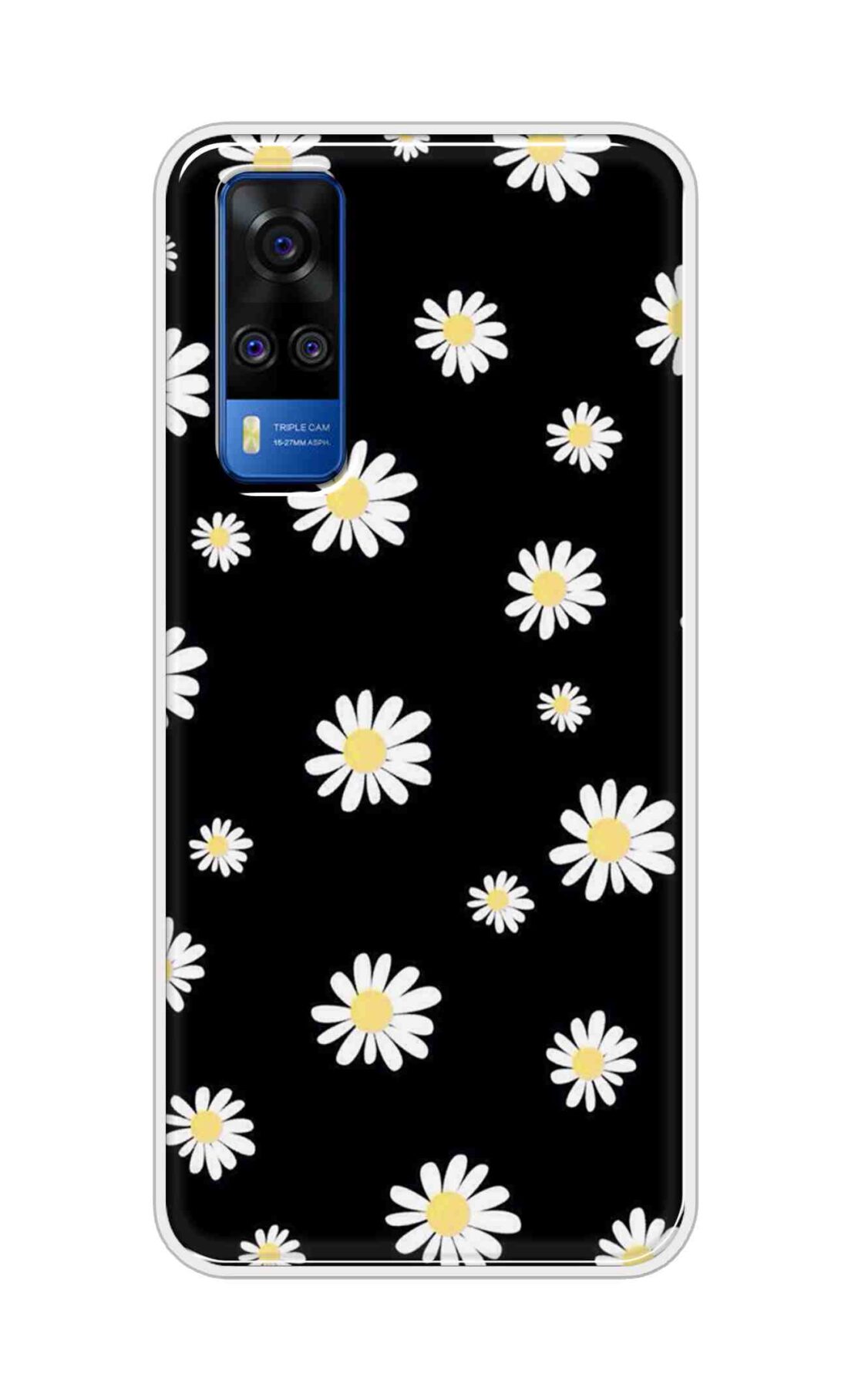 Coberta Back Cover For Vivo Y51 2020 Back Cover Stylish Case - Sun Flowers in Black Design D11094