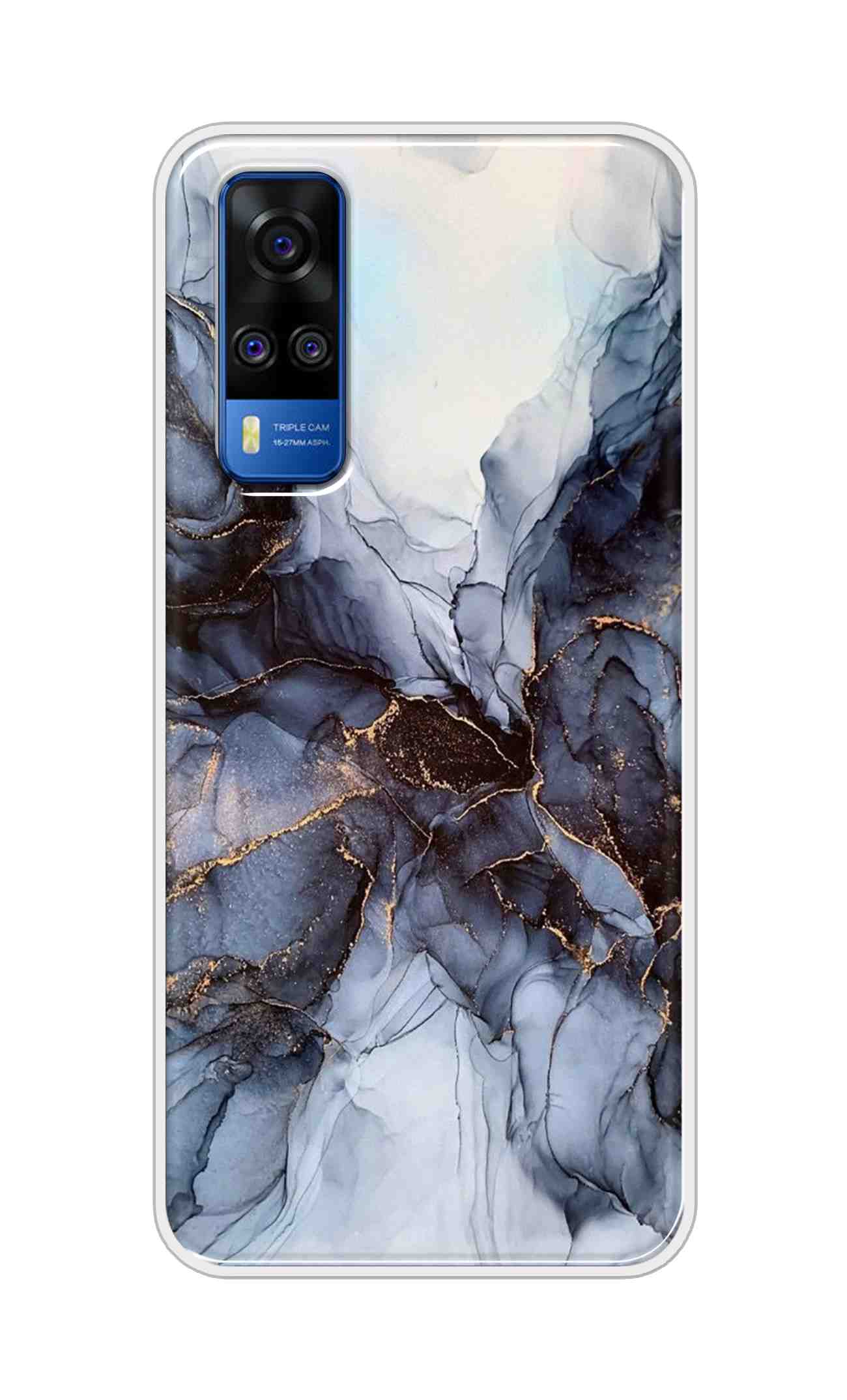 Coberta Back Cover For Vivo Y51 2020 Back Cover Stylish Case - Light Blue Marble Design D16039