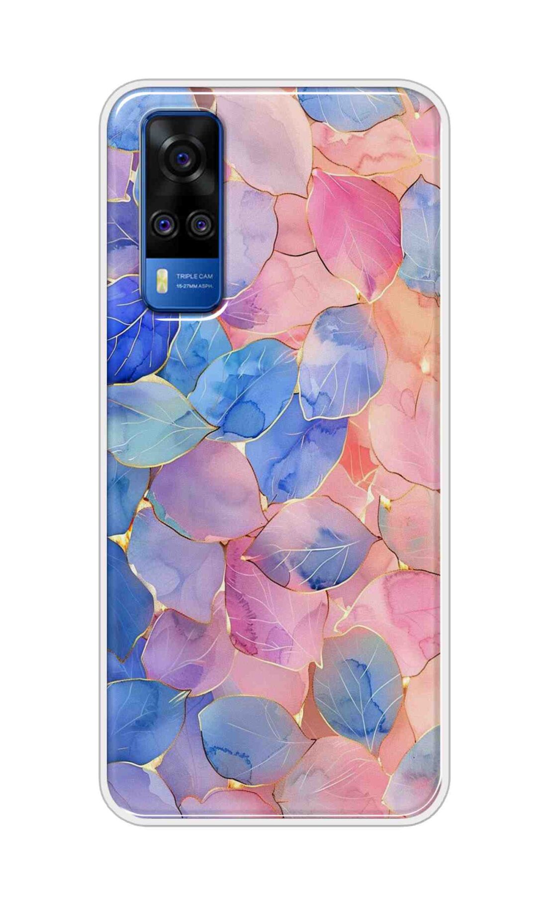 Coberta Back Cover For Vivo Y51 2020 Back Cover Stylish Case - Multicolour Artifical Leaves Design D16491