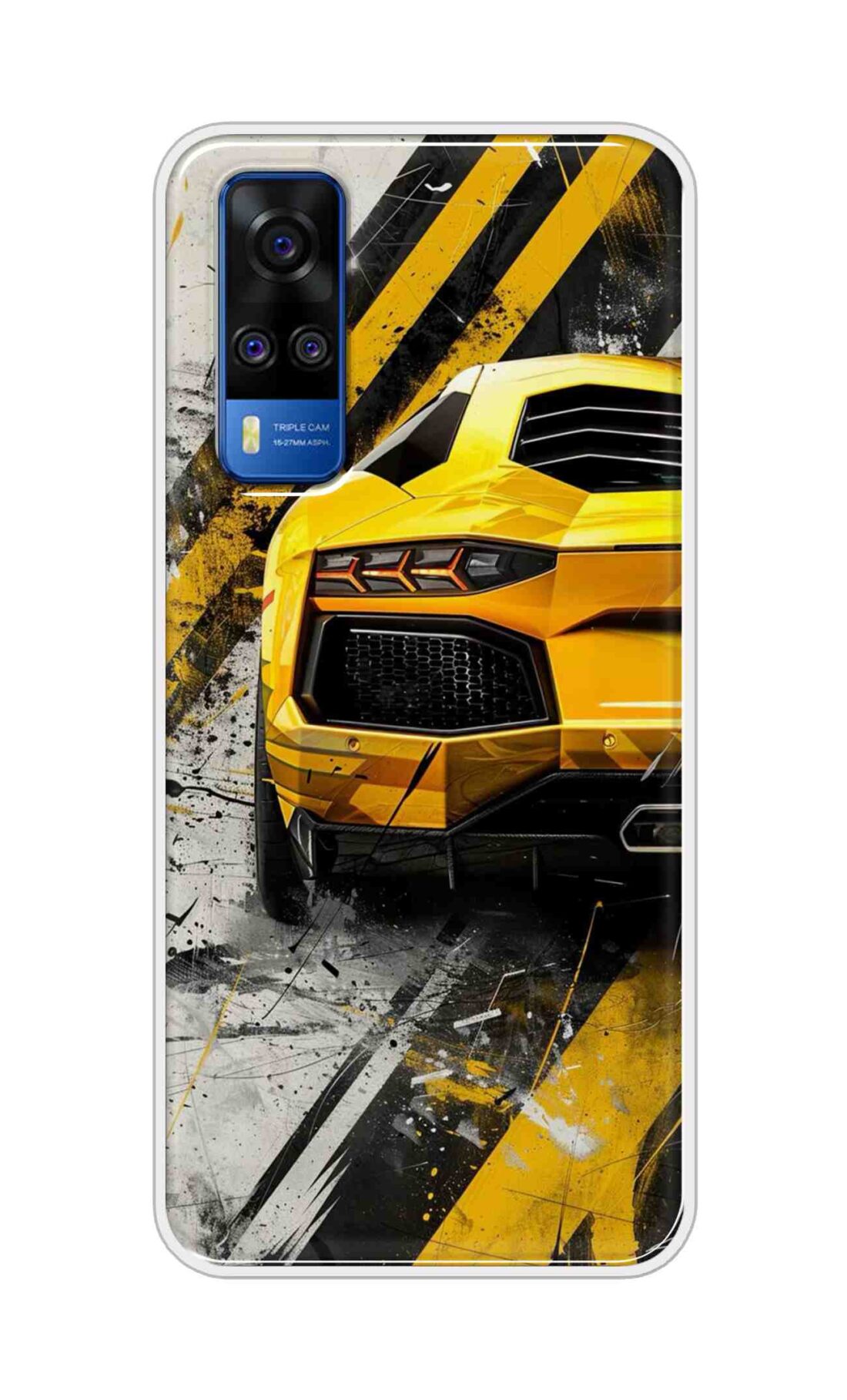 Coberta Back Cover For Vivo Y51 2020 Back Cover Stylish Case - Yellow Modified Car Design D16618