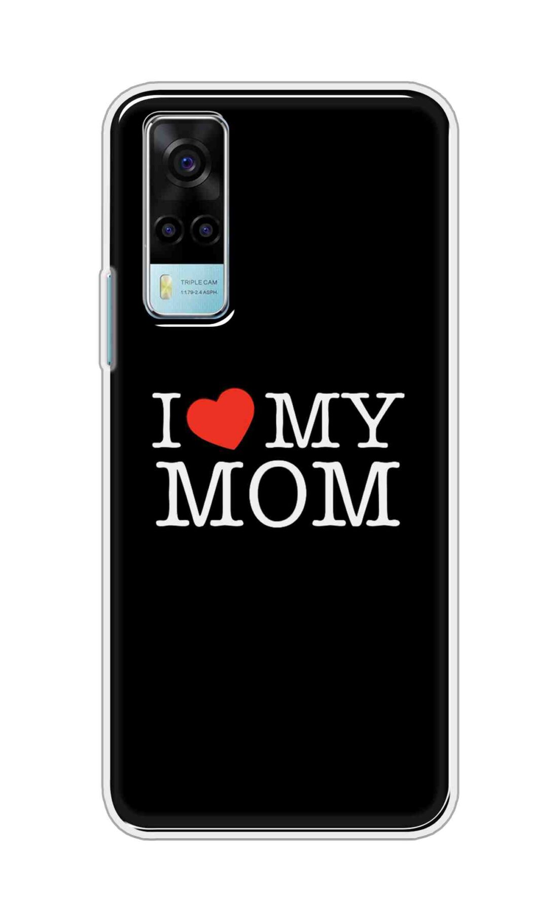 Coberta Back Cover For Vivo Y53s Back Cover Stylish Case - I Love My Mom in Black Design D11011