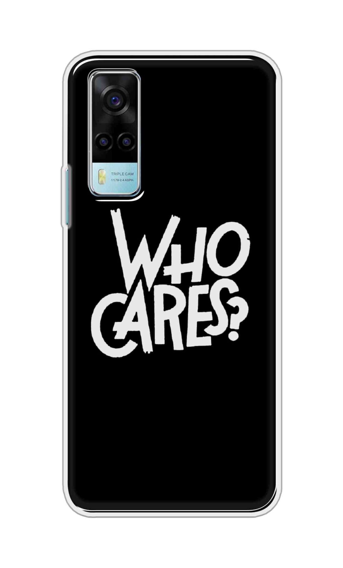 Coberta Back Cover For Vivo Y53s Back Cover Stylish Case - Who Cares Texts in Black Design D11066