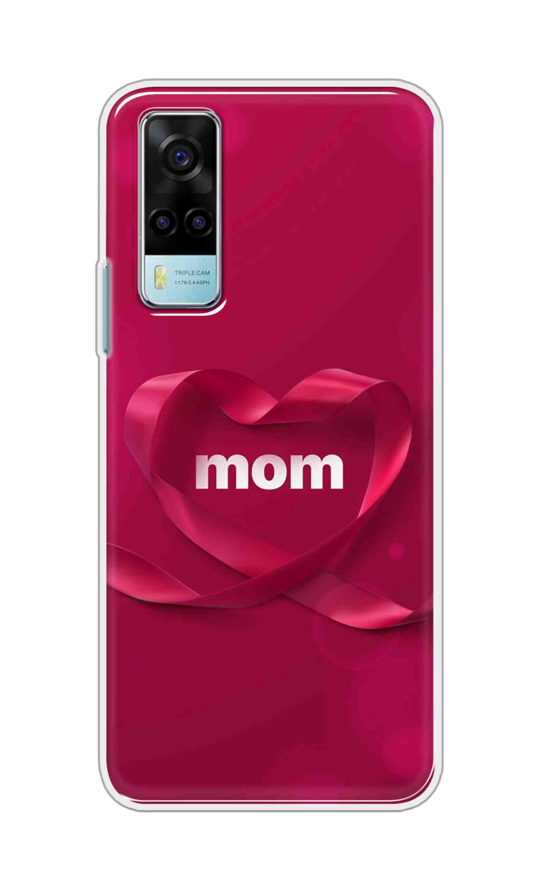 Coberta Back Cover For Vivo Y53s Back Cover Stylish Case - Mom texts in Red heart Design D11317