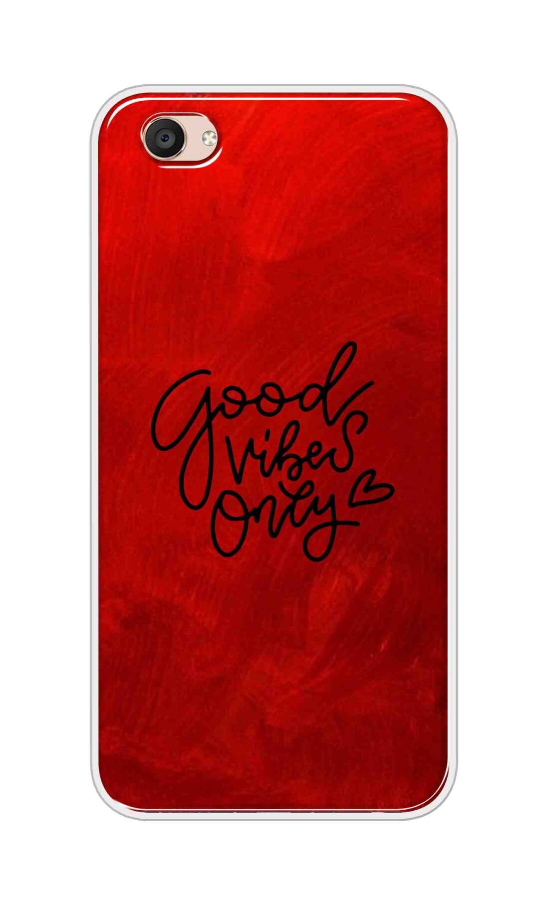 Coberta Back Cover For Vivo Y55 Back Cover Stylish Case - Good Vibes Only in Red Design D16507