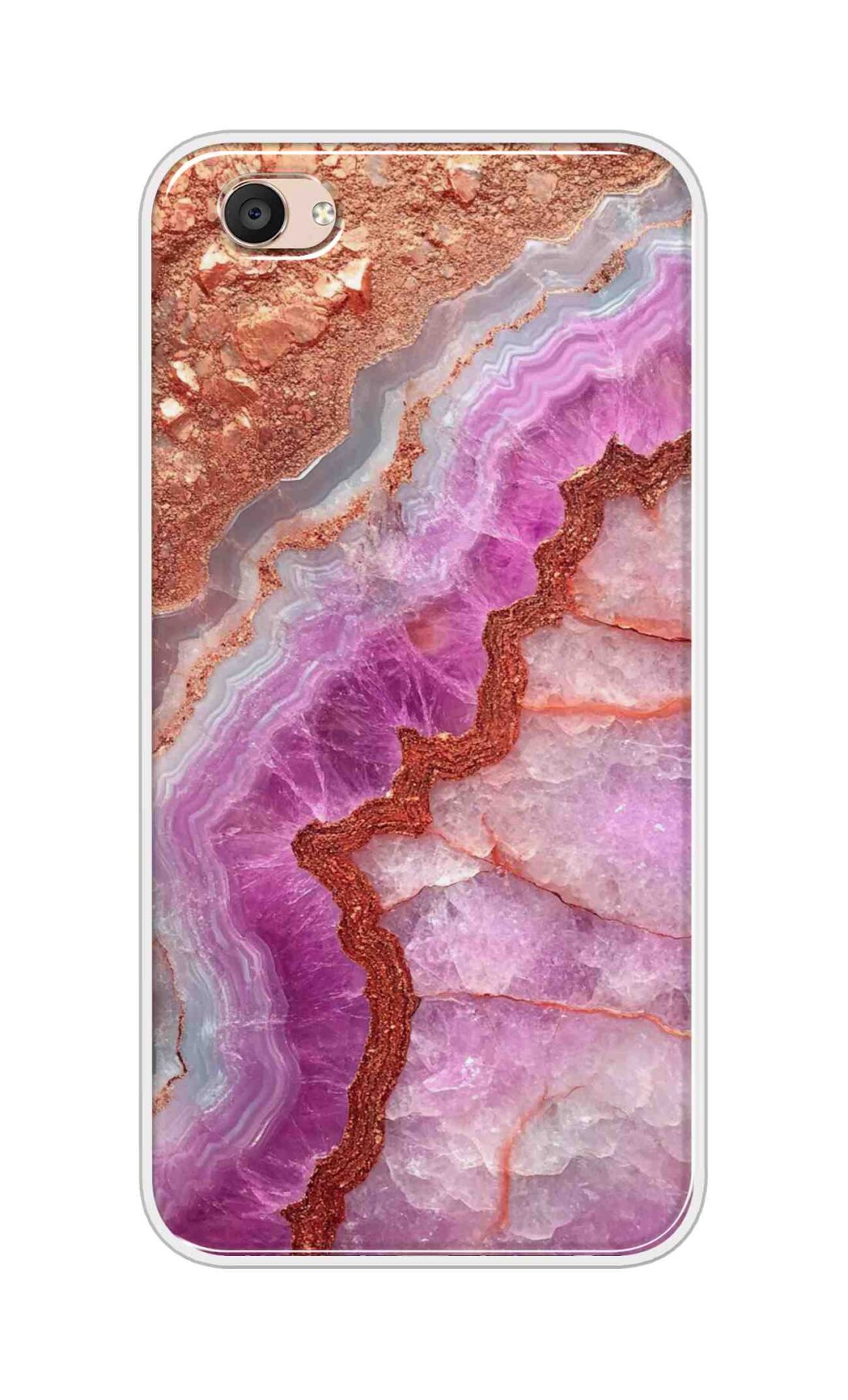 Coberta Back Cover For Vivo Y55 Back Cover Stylish Case - Multicolour Marble Design D16532