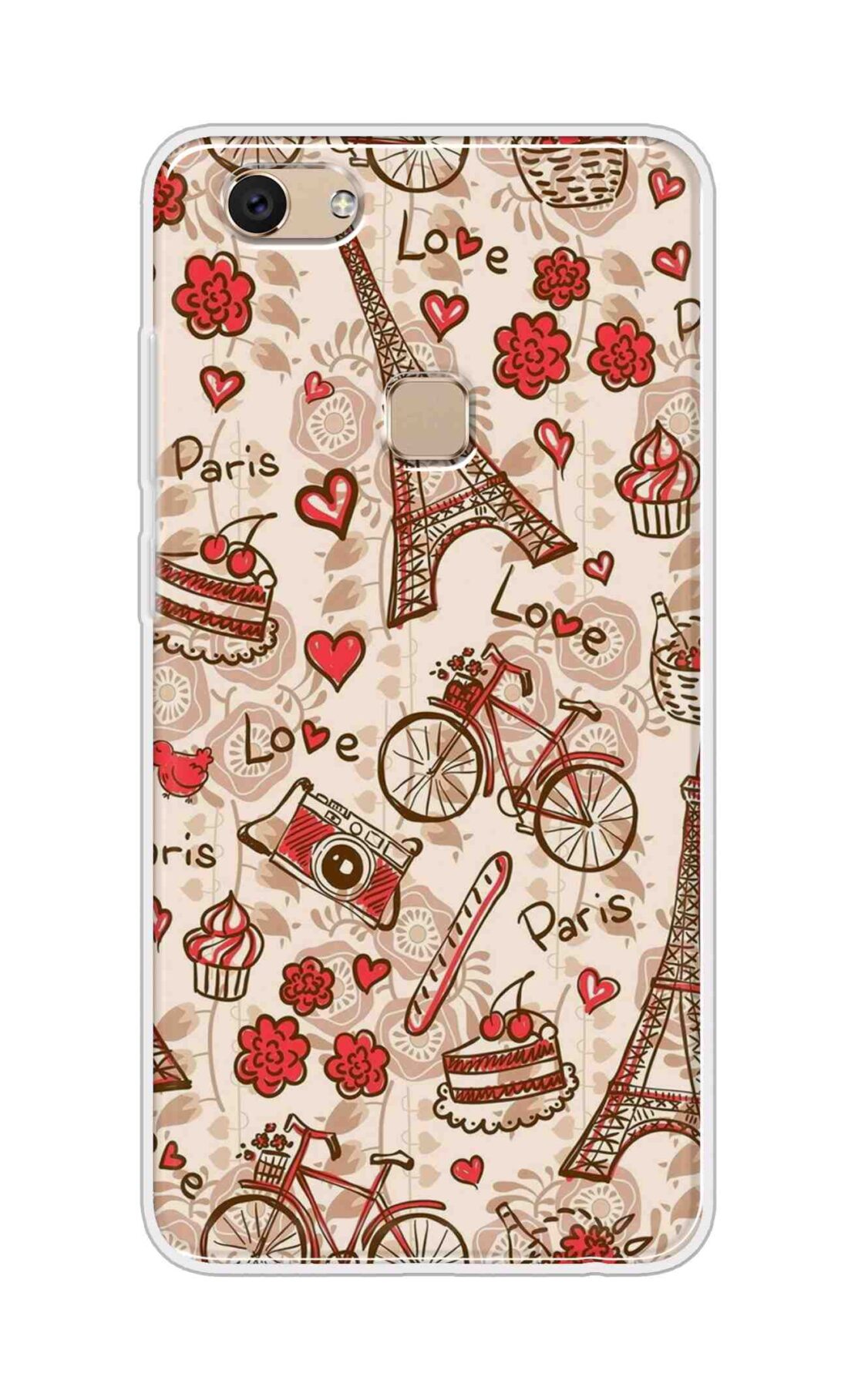 Coberta Back Cover For Vivo Y7 Back Cover Stylish Case - Paris and Love Text Pattern D11626