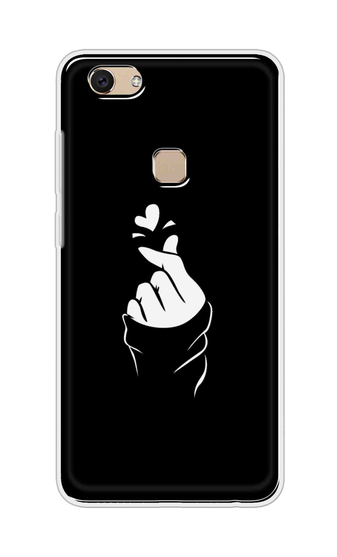 Coberta Back Cover For Vivo Y7 Back Cover Stylish Case - Black Korean Heart Design D11802