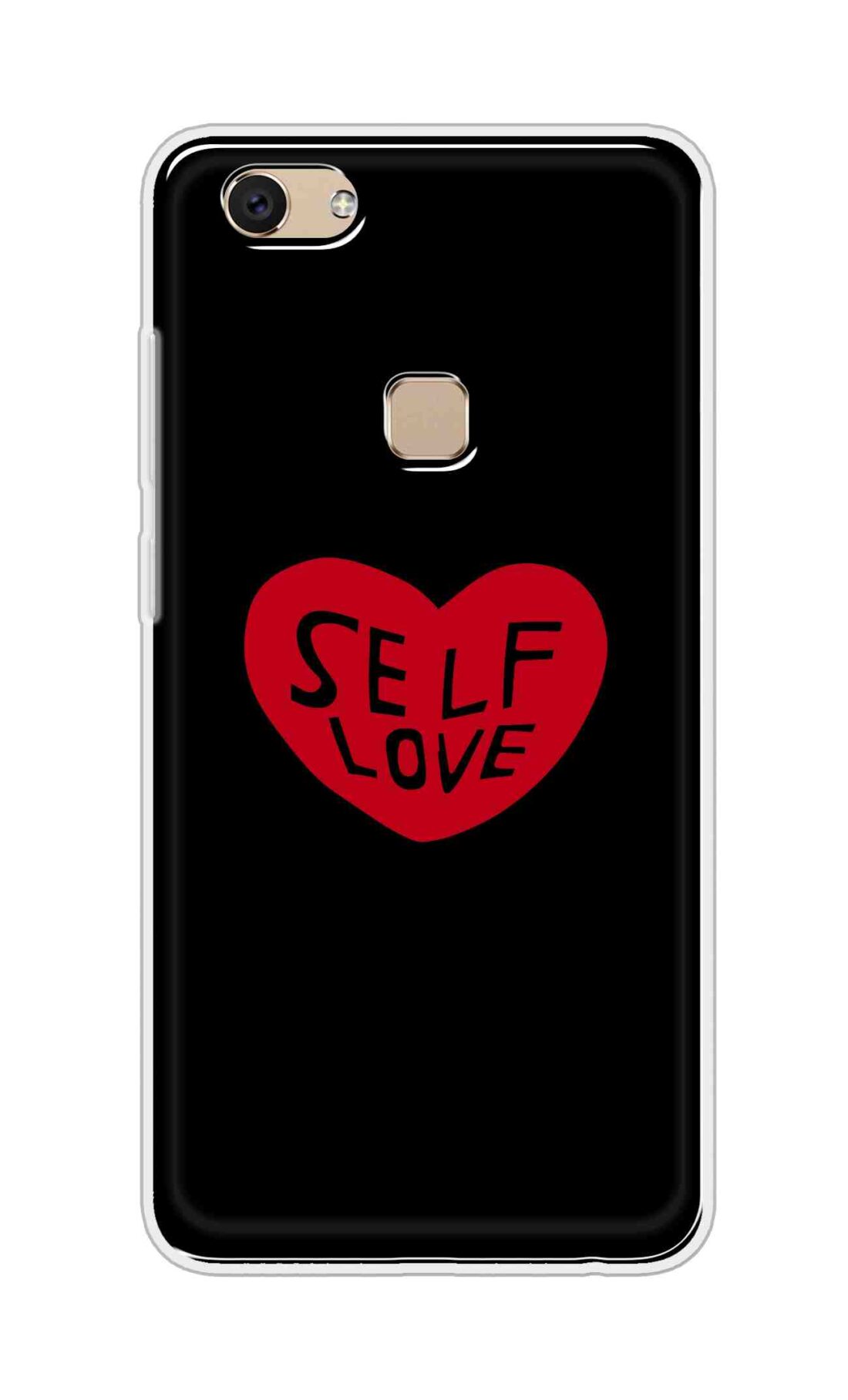Coberta Back Cover For Vivo Y7 Back Cover Stylish Case - Self Love Heart in Black Design D16516