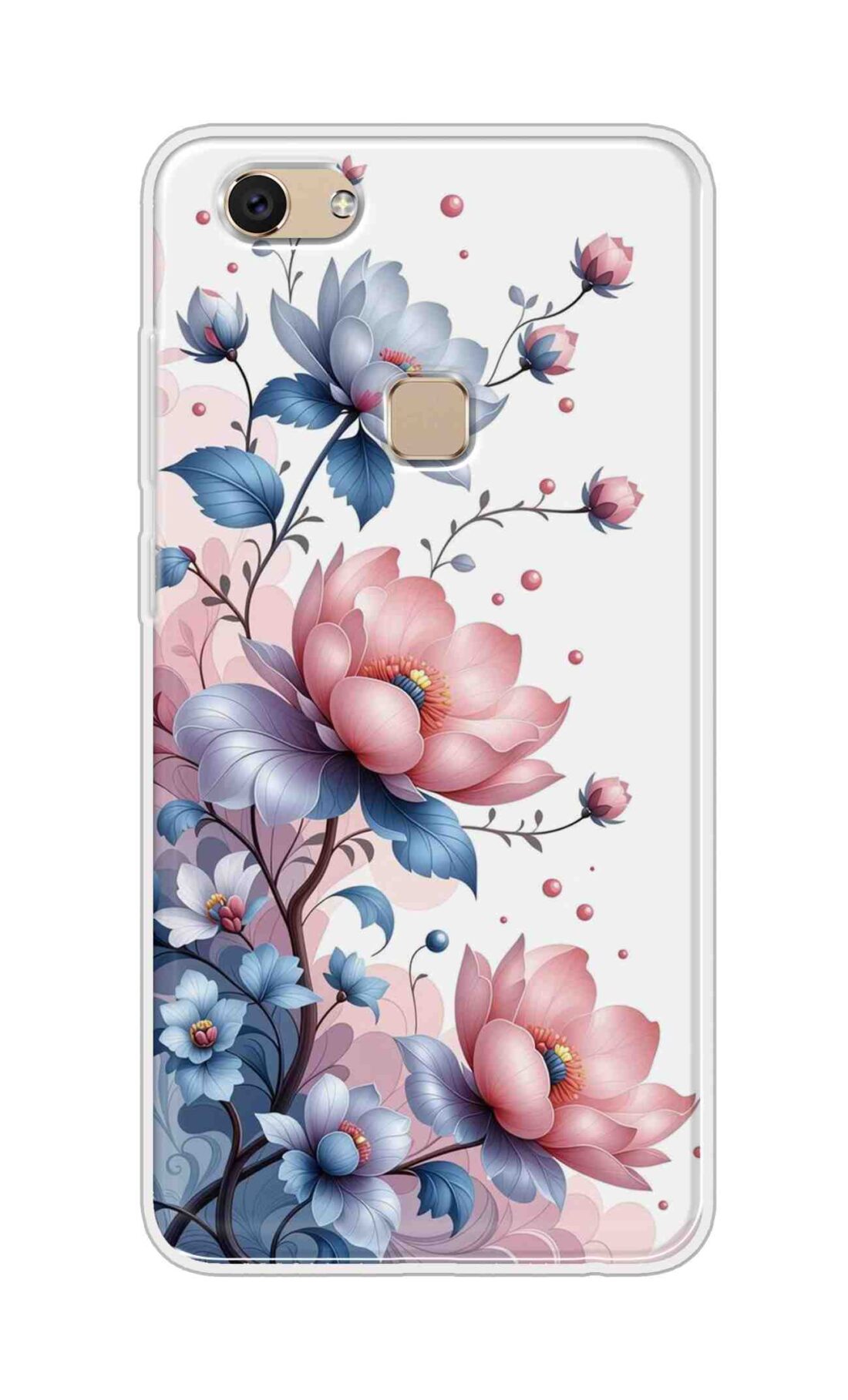 Coberta Back Cover For Vivo Y7 Back Cover Stylish Case - Asthetic Flowers in White Design D16607