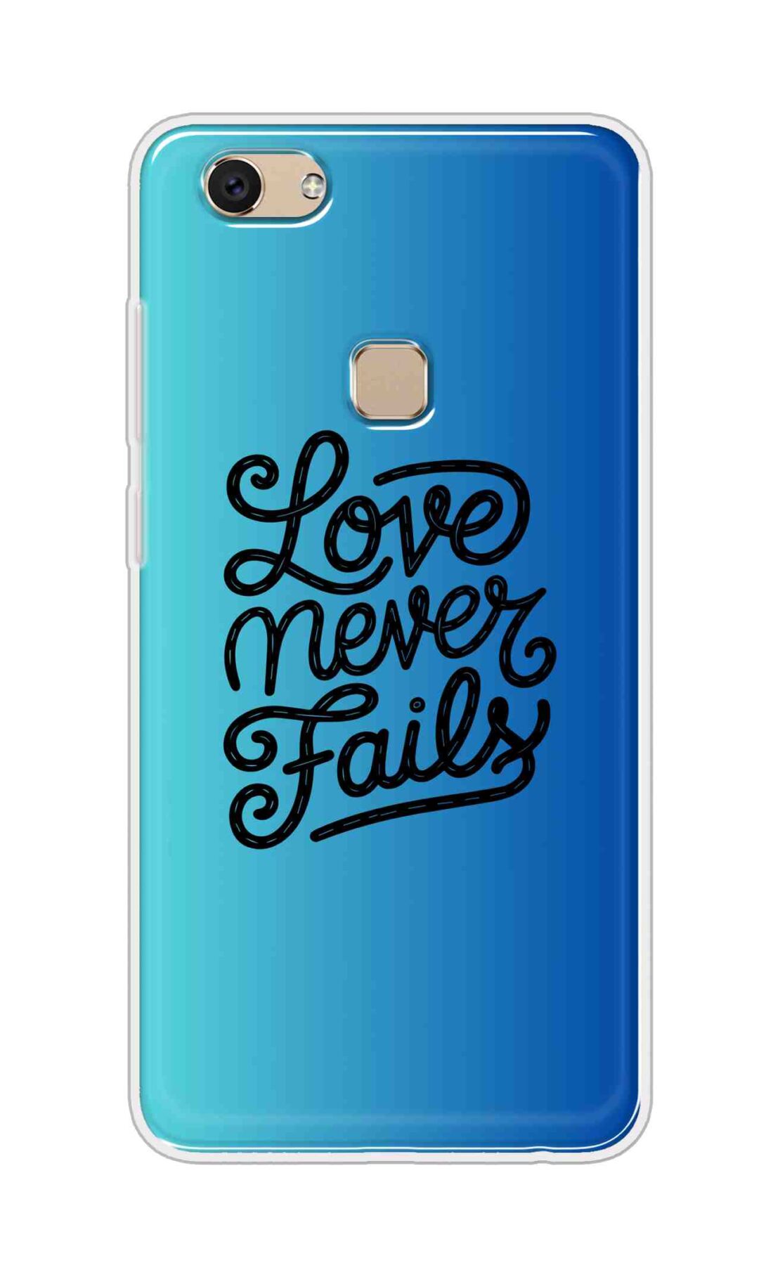 Coberta Back Cover For Vivo Y7 Back Cover Stylish Case - Love Never Fails in Blue Design D16643
