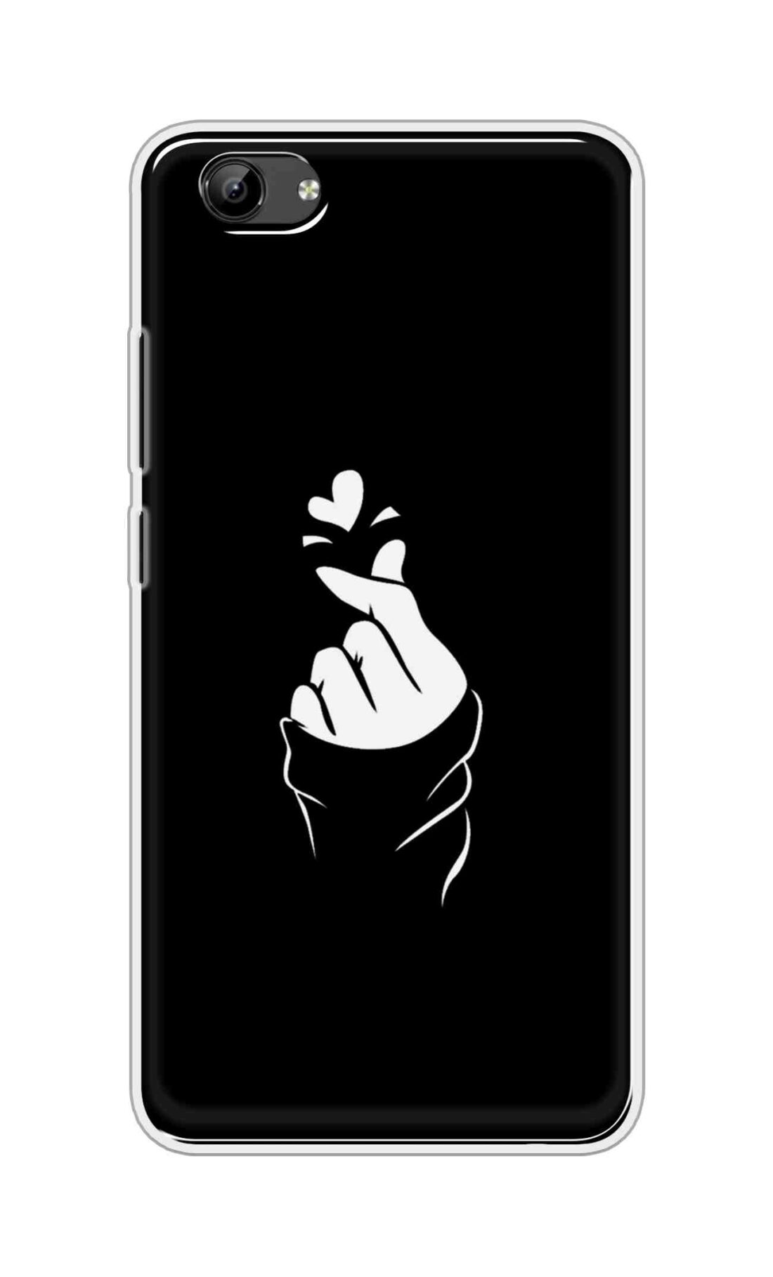 Coberta Back Cover For Vivo Y71i Back Cover Stylish Case - Black Korean Heart Design D11802