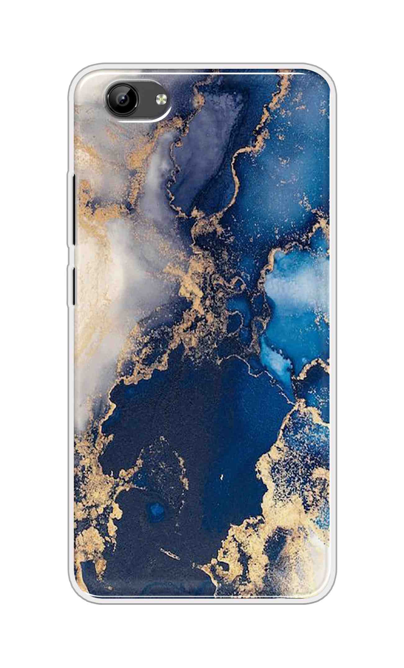 Coberta Back Cover For Vivo Y71i Back Cover Stylish Case - White and Dark Blue Marble Design D16177