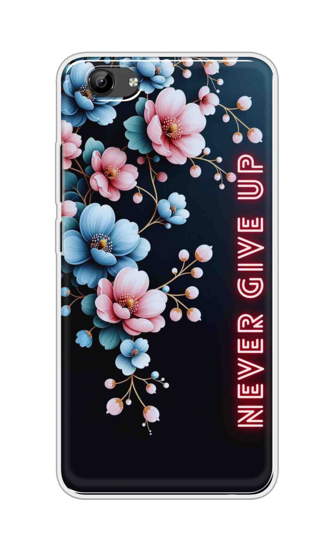 Coberta Back Cover For Vivo Y71i Back Cover Stylish Case - Never Give Up with Flowers Design D16500