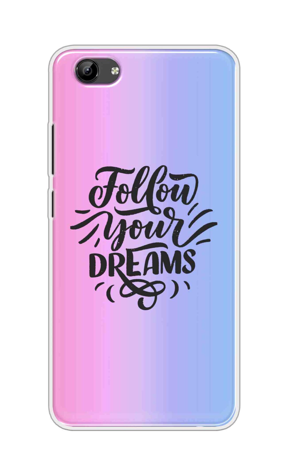 Coberta Back Cover For Vivo Y71i Back Cover Stylish Case - Follow Your Dreams In Pink And Blue Design D16501